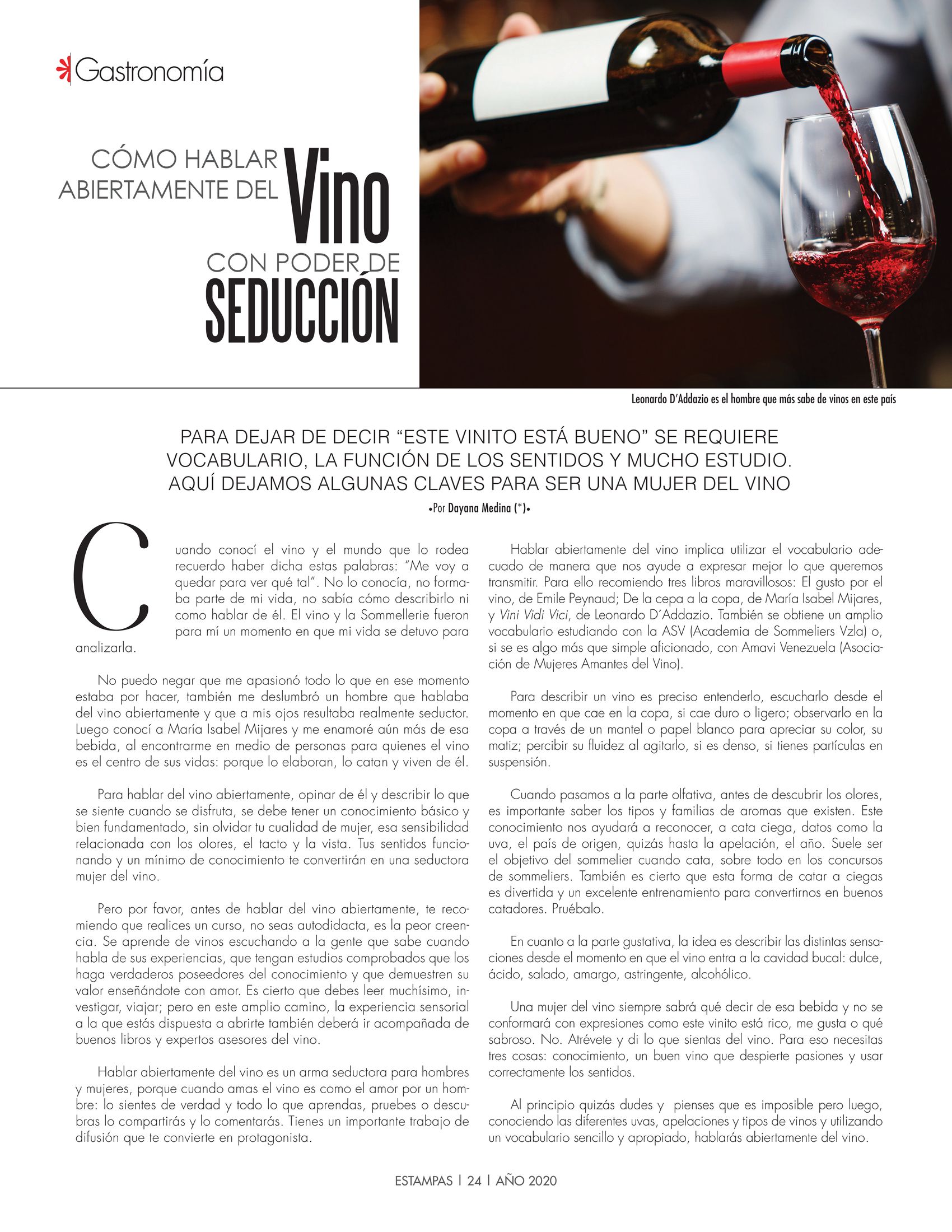23-REV Gastronomía Dayana Medina Cómo hablar abiertamente del vino con poder de seducción