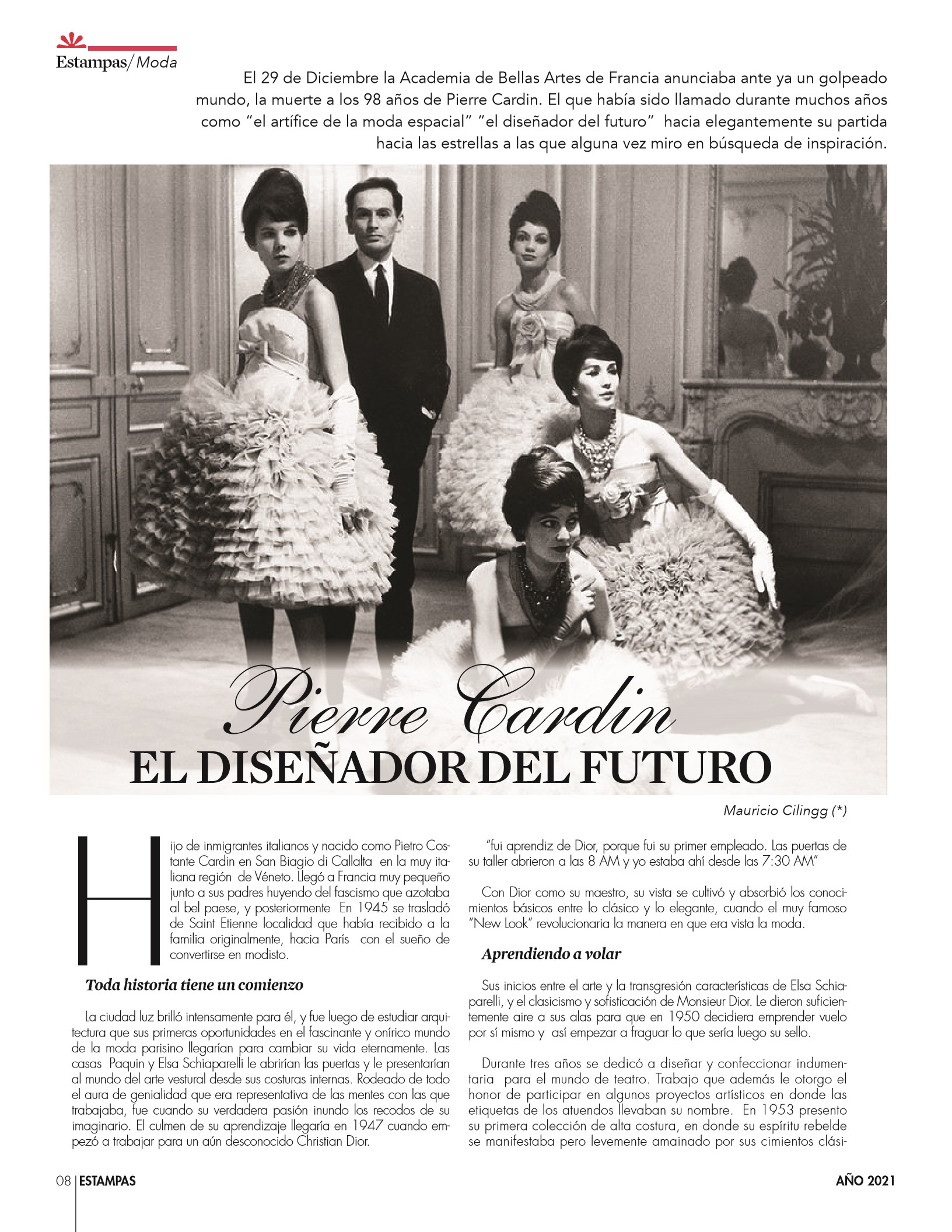 8-REV Moda:  Mauricio Cilingg  - Pierre Cardín: El diseñador del futuro 