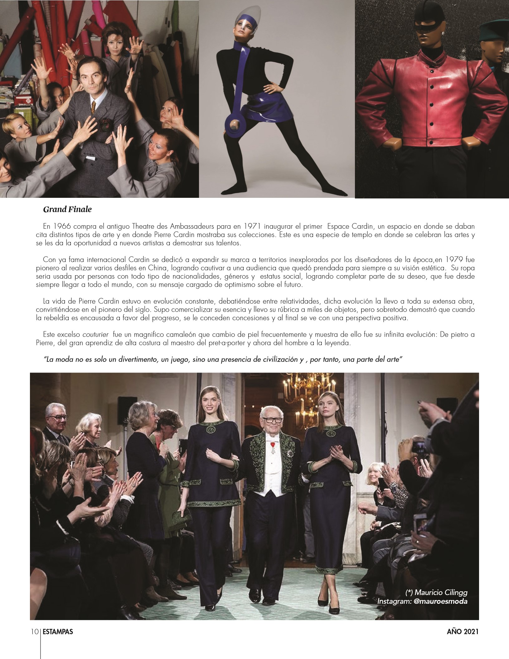 10-REV Moda:  Mauricio Cilingg  - Pierre Cardín: El diseñador del futuro 