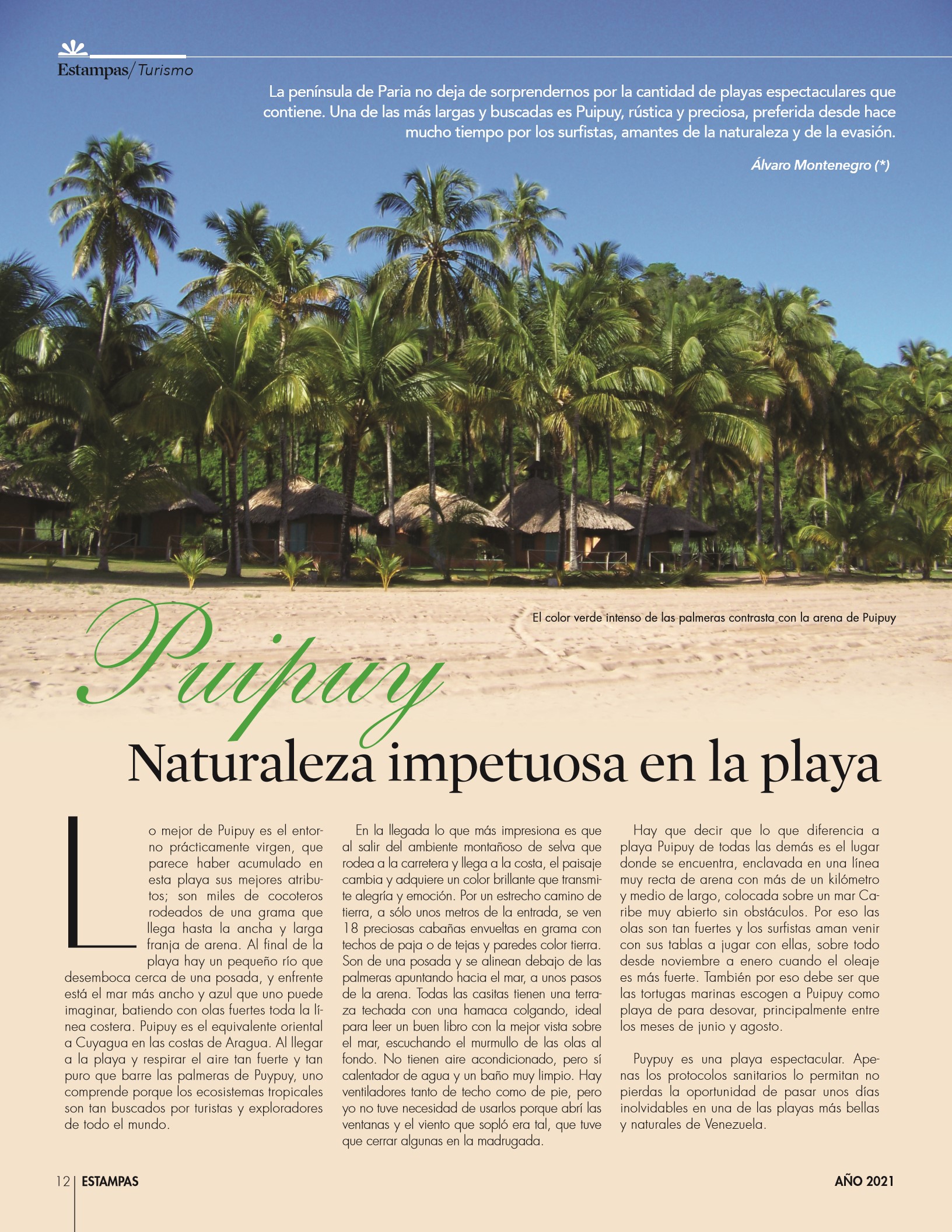12-REV Turismo: Álvaro Montenegro -  Puipuy: Naturaleza impetuosa en la playa