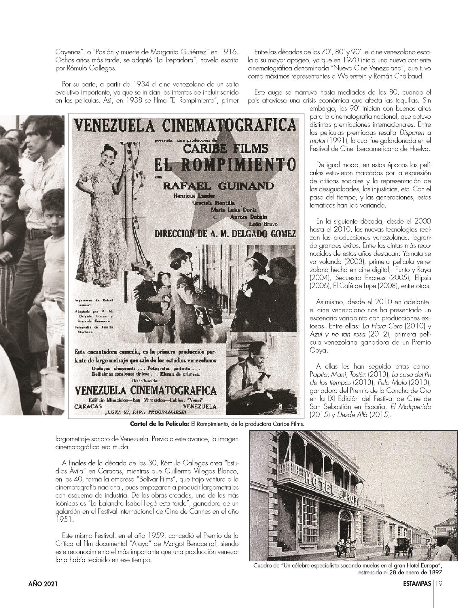 19-REV Entretenimiento : Andrea Solórzano Mota - Memoria histórica de un arte que empezó a rodarse en Maracaibo