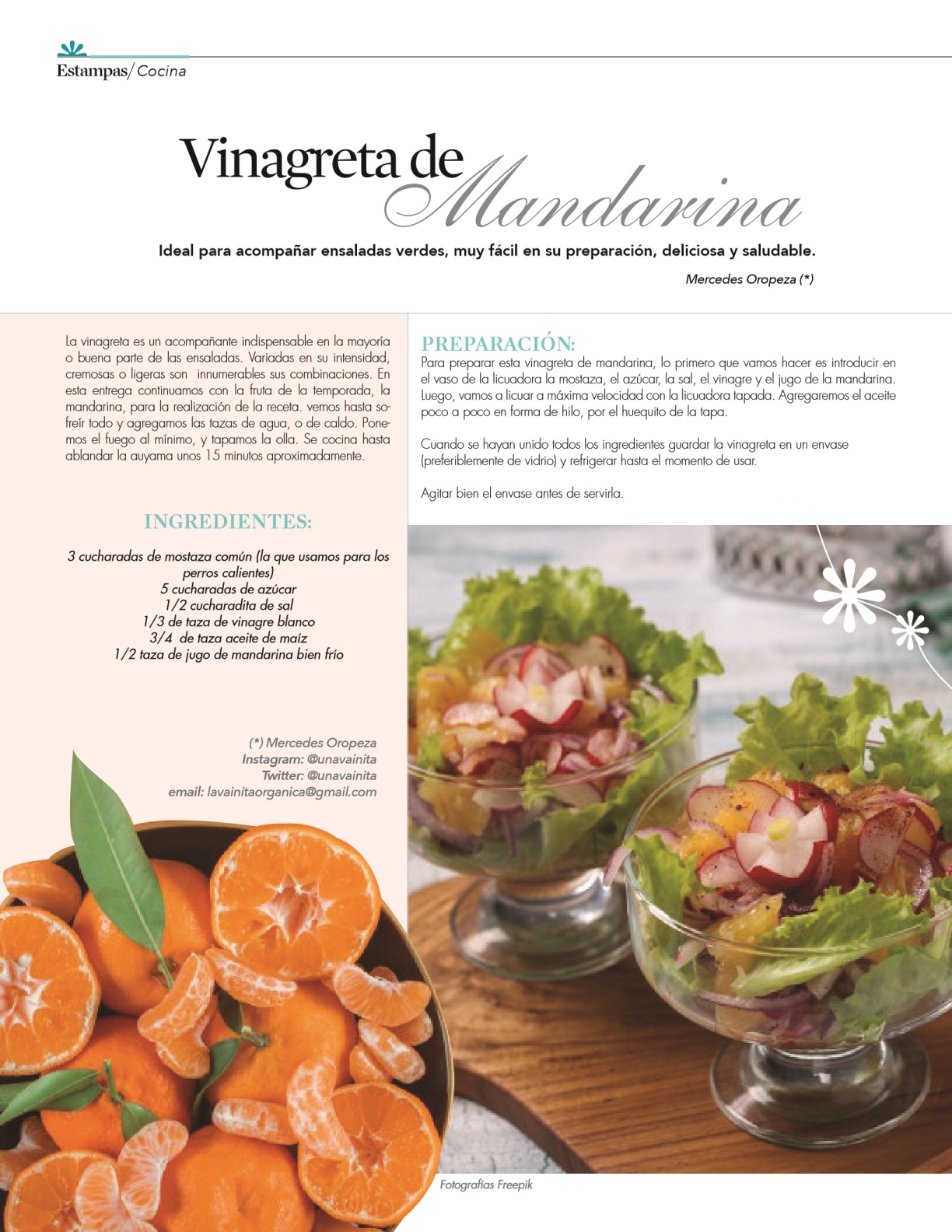 30-REV Gastronomía Mercedes Oropeza Vinagreta de mandarina