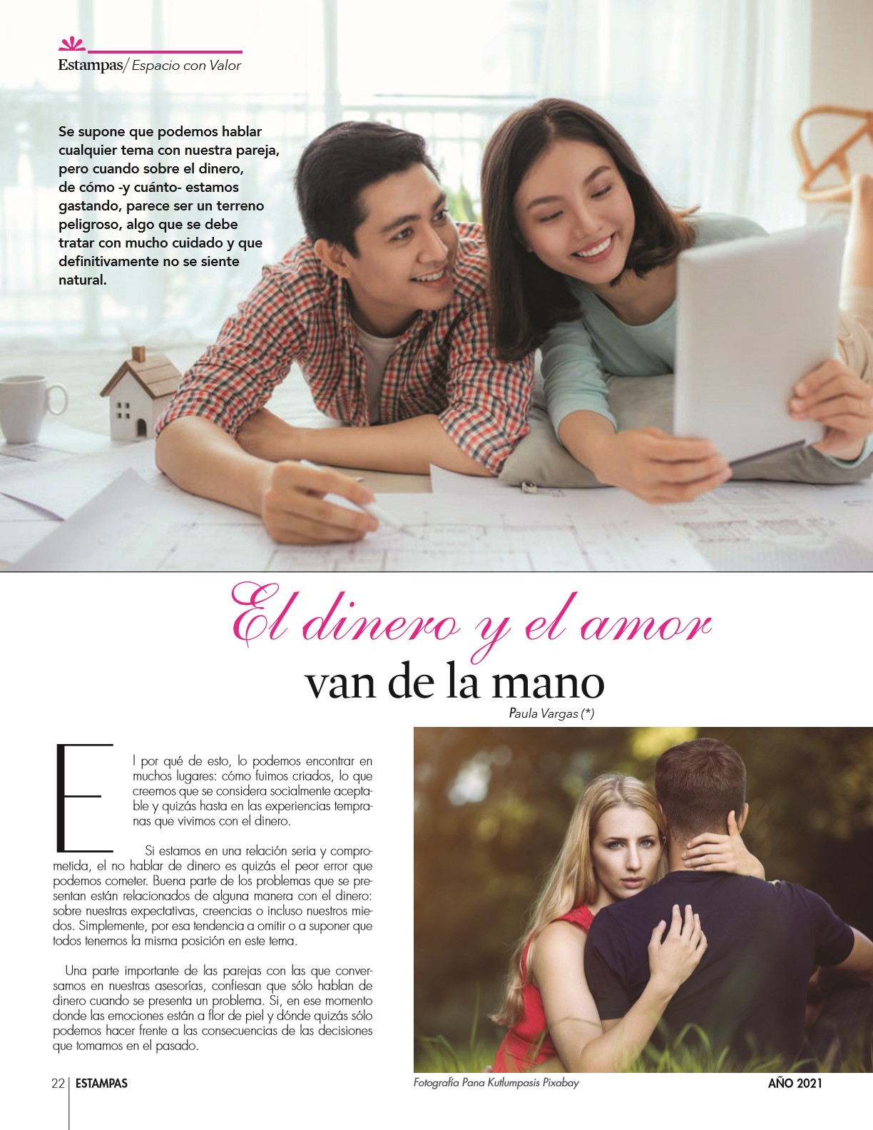 22-REV Entretenimiento Paula Vargas Espacio con valor El dinero y el amor van de la mano