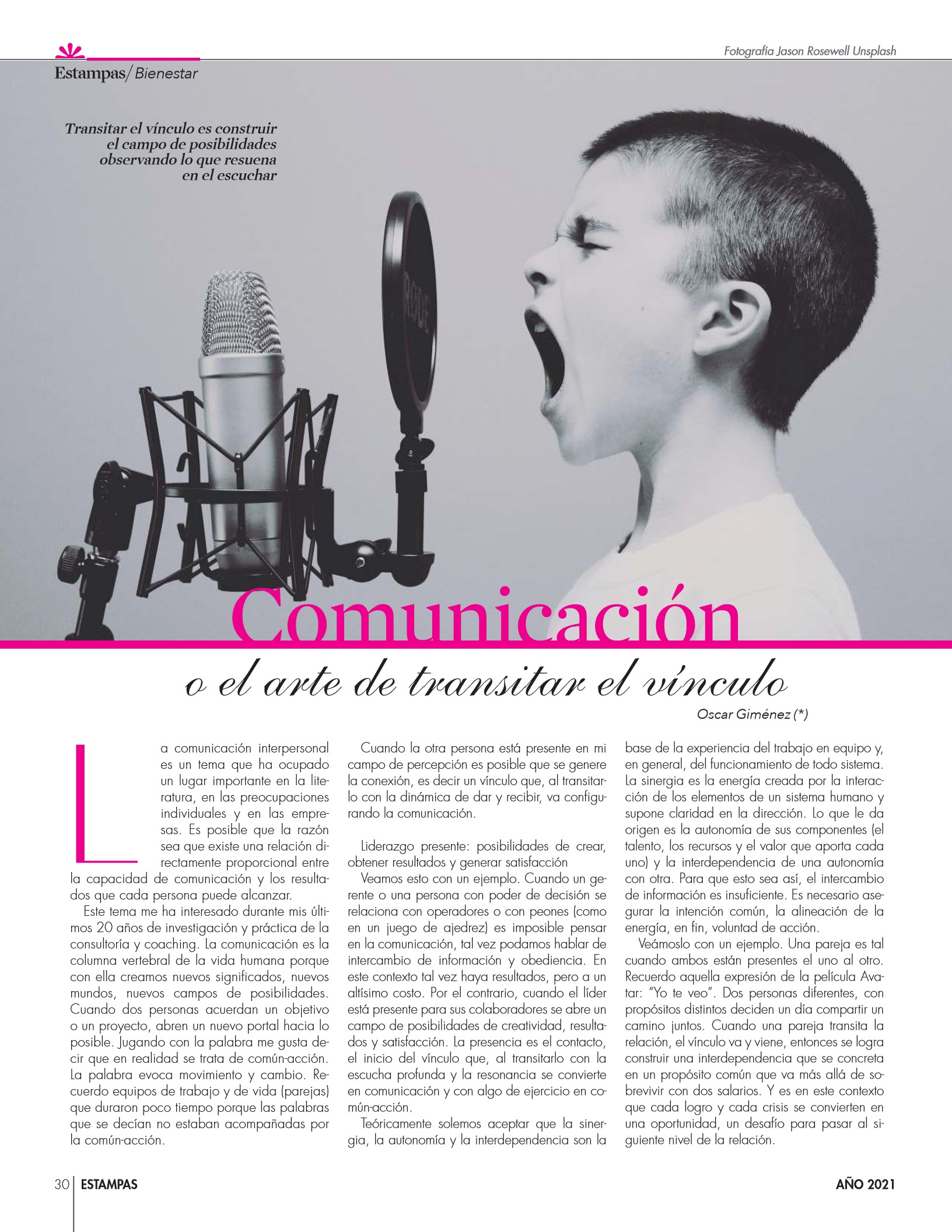 30-REV Salud Oscar Gimenez Comunicación o el arte de transitar el vínculo