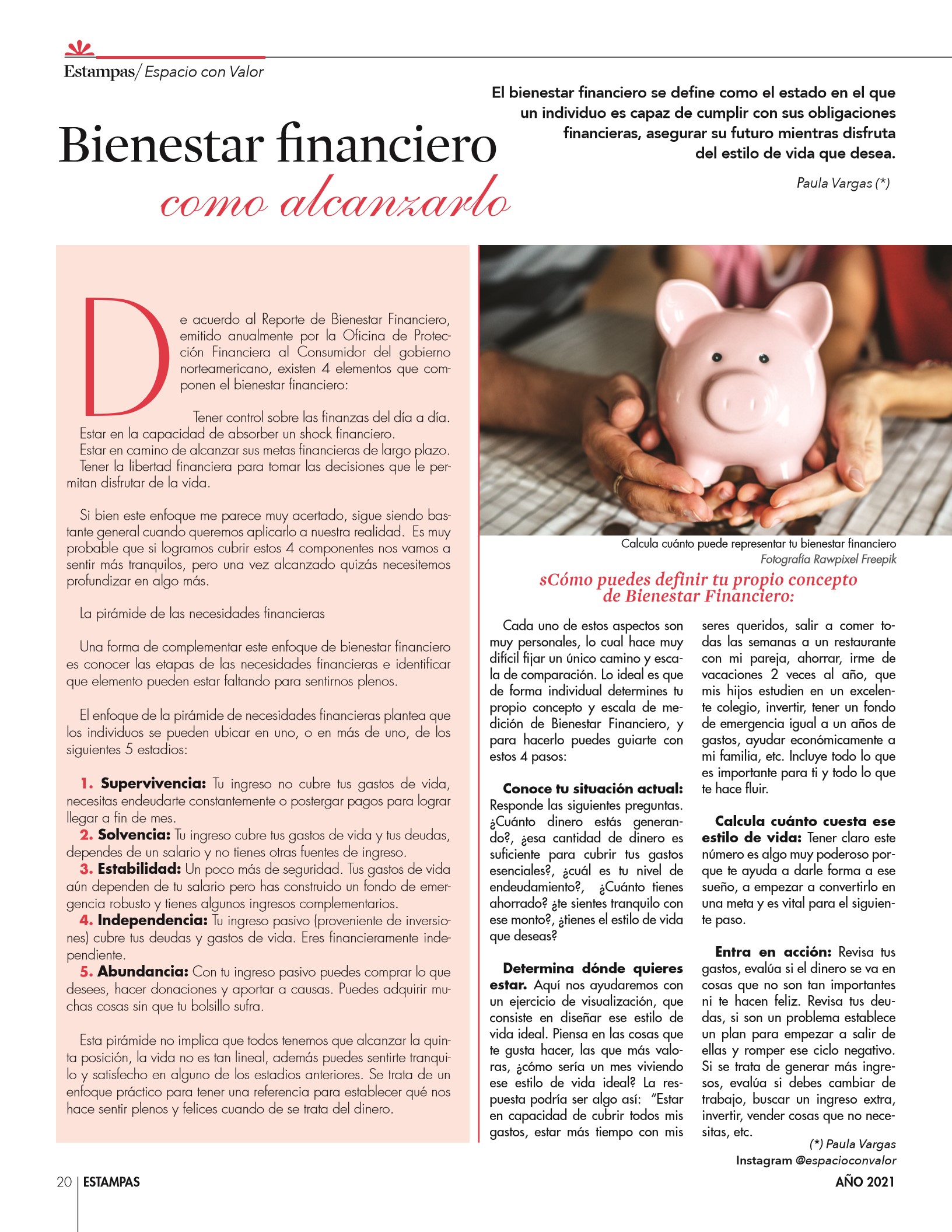 22-REV Entretenimiento Espacio con Valor Paula Vargas Bienestar financiero como alcanzarlo 
