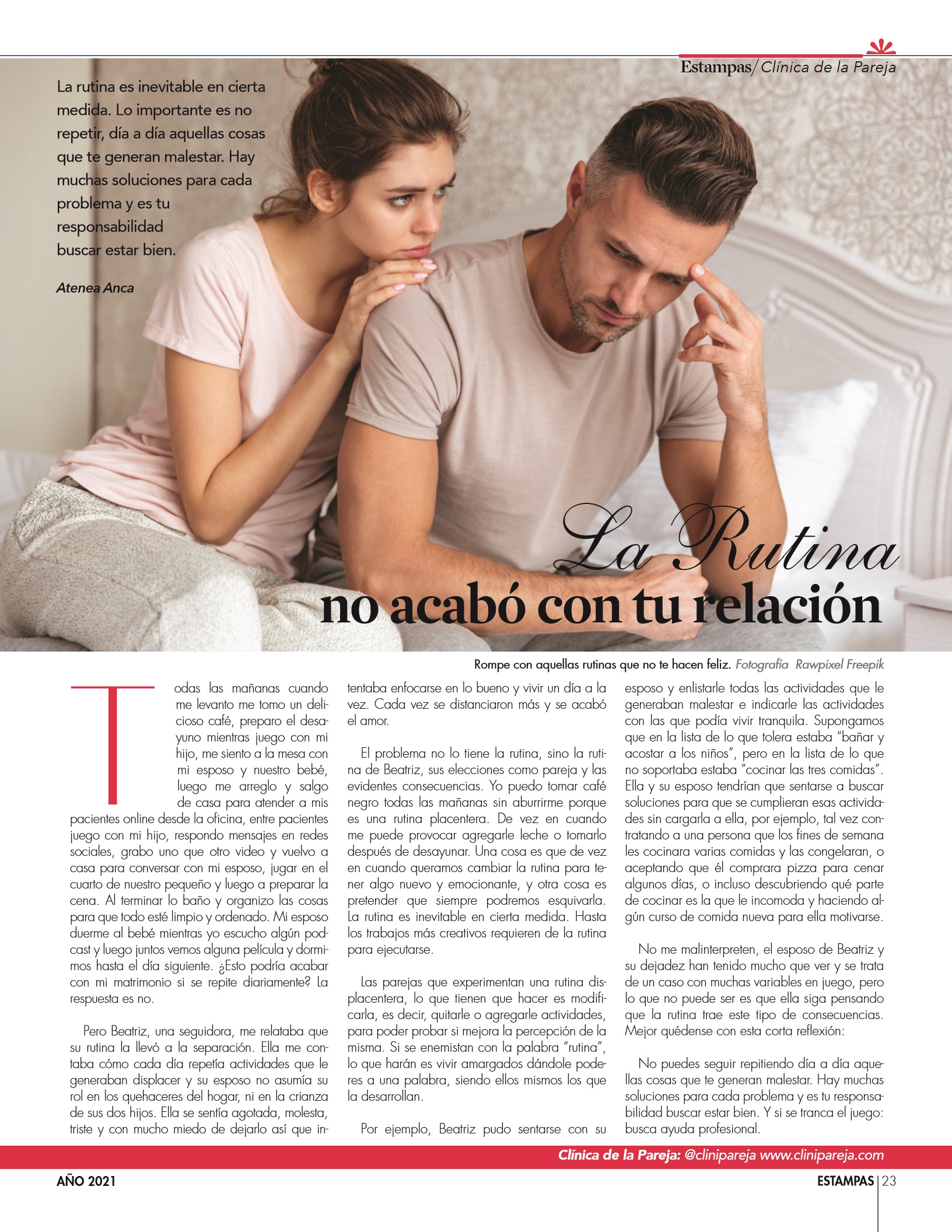 25-REV Salud Clínica de Pareja Atenea Anca La rutina no acabó con tu relación