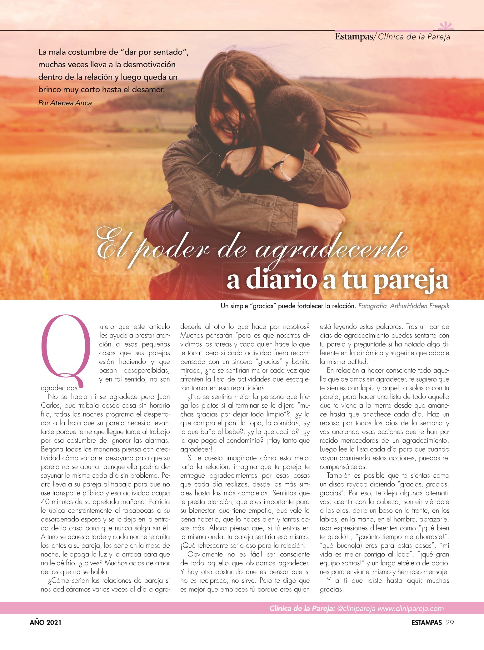 29-REV Salud Clínica de pareja Atenea Anca El poder de agradecerle a diario a tu pareja