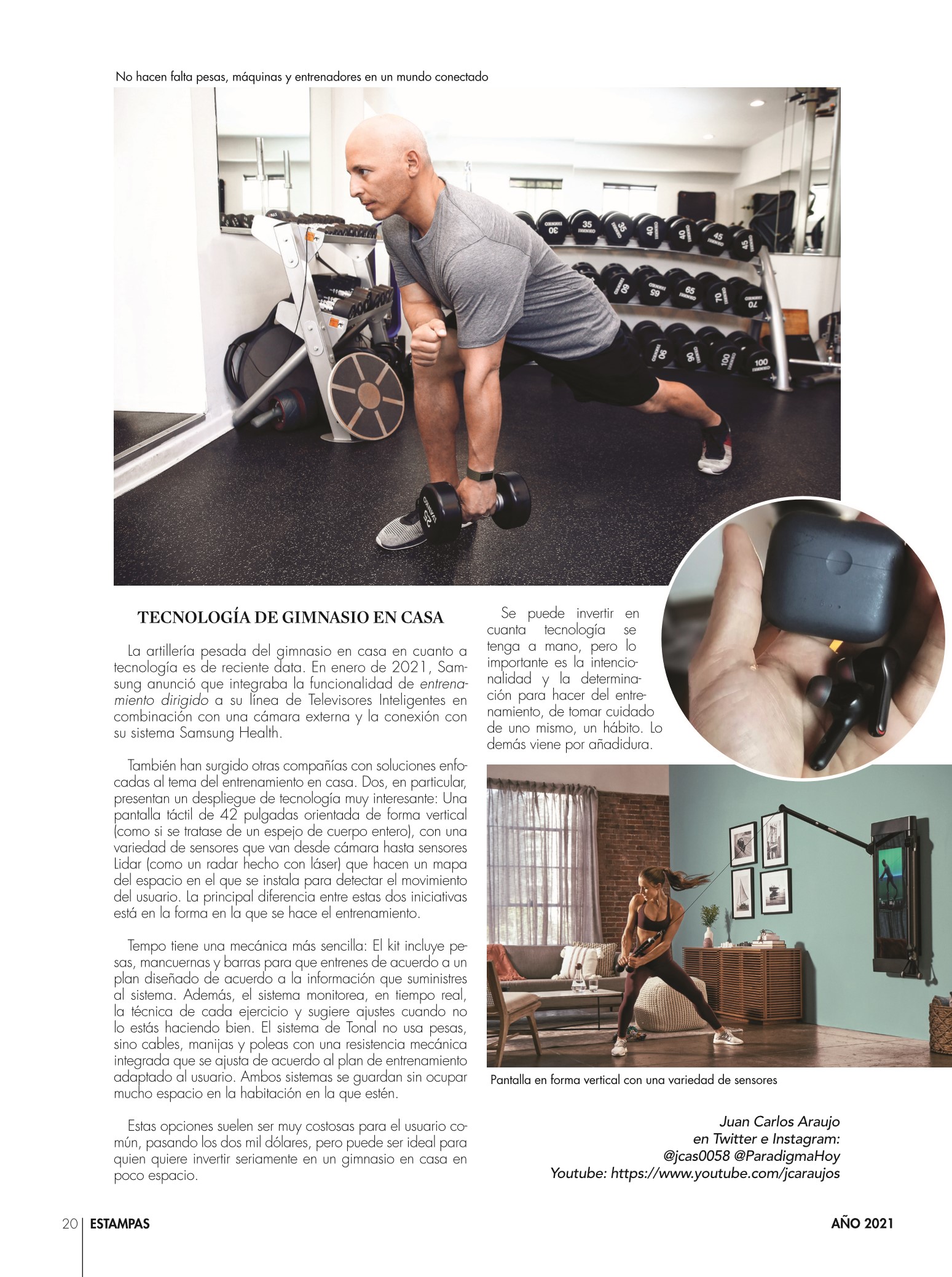 24-REV Entretenimieto Tecnología Juan Carlos Araujo S Tecnología para entrenar en casa