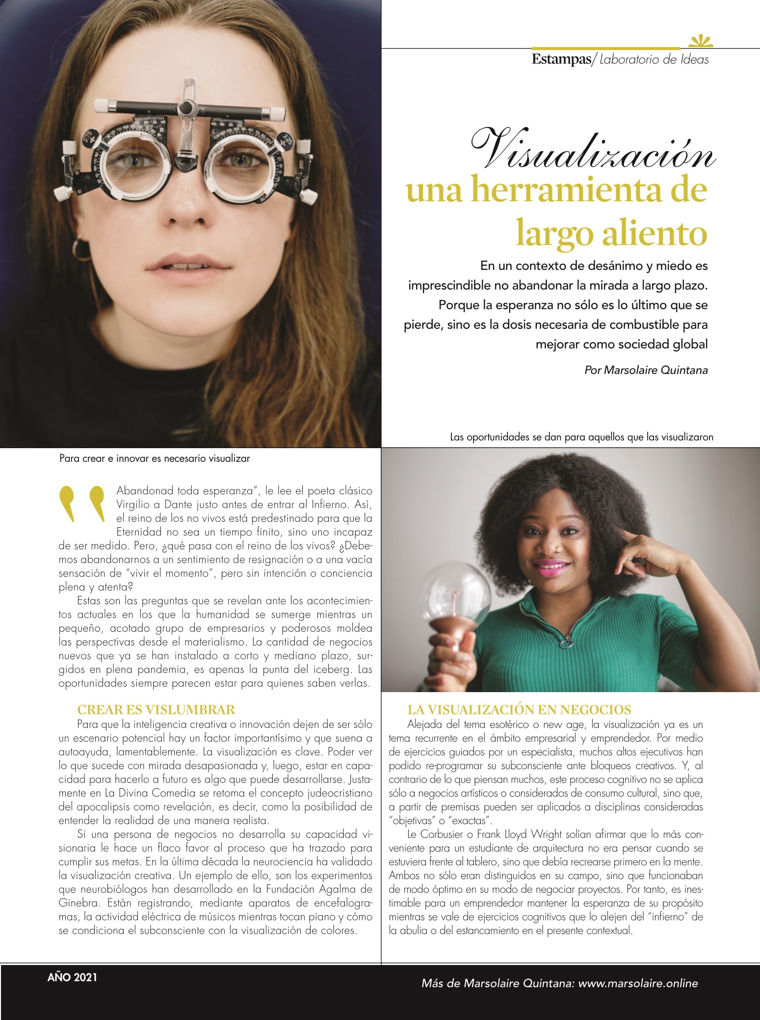25-REV Entretenimiento Emprendedores Marsolaire Quintana Visualización una herramienta de largo aliento
