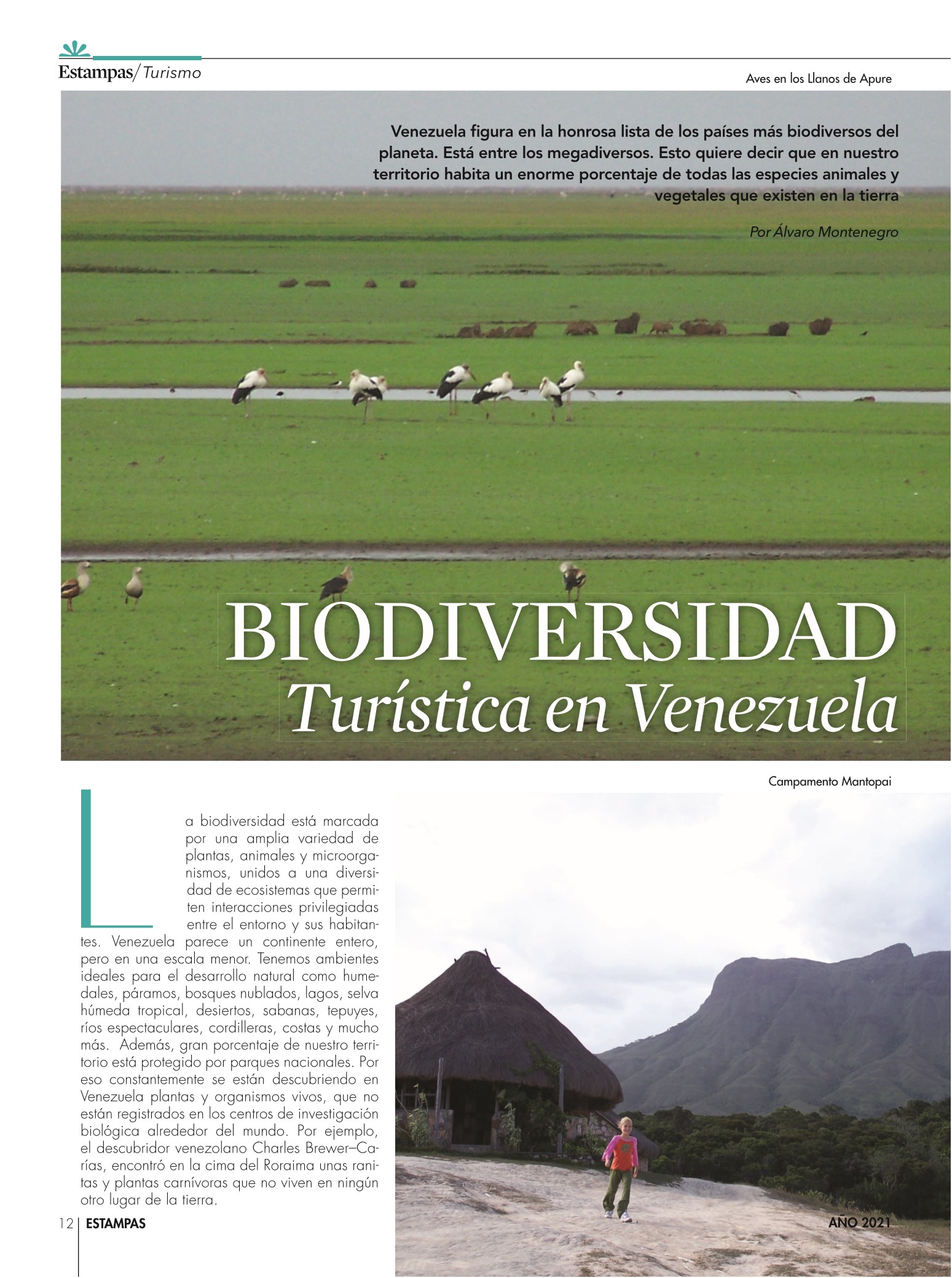 12-REV Entretenimiento Turismo Por Álvaro Montenegro Biodiversidad turística en Venezuela