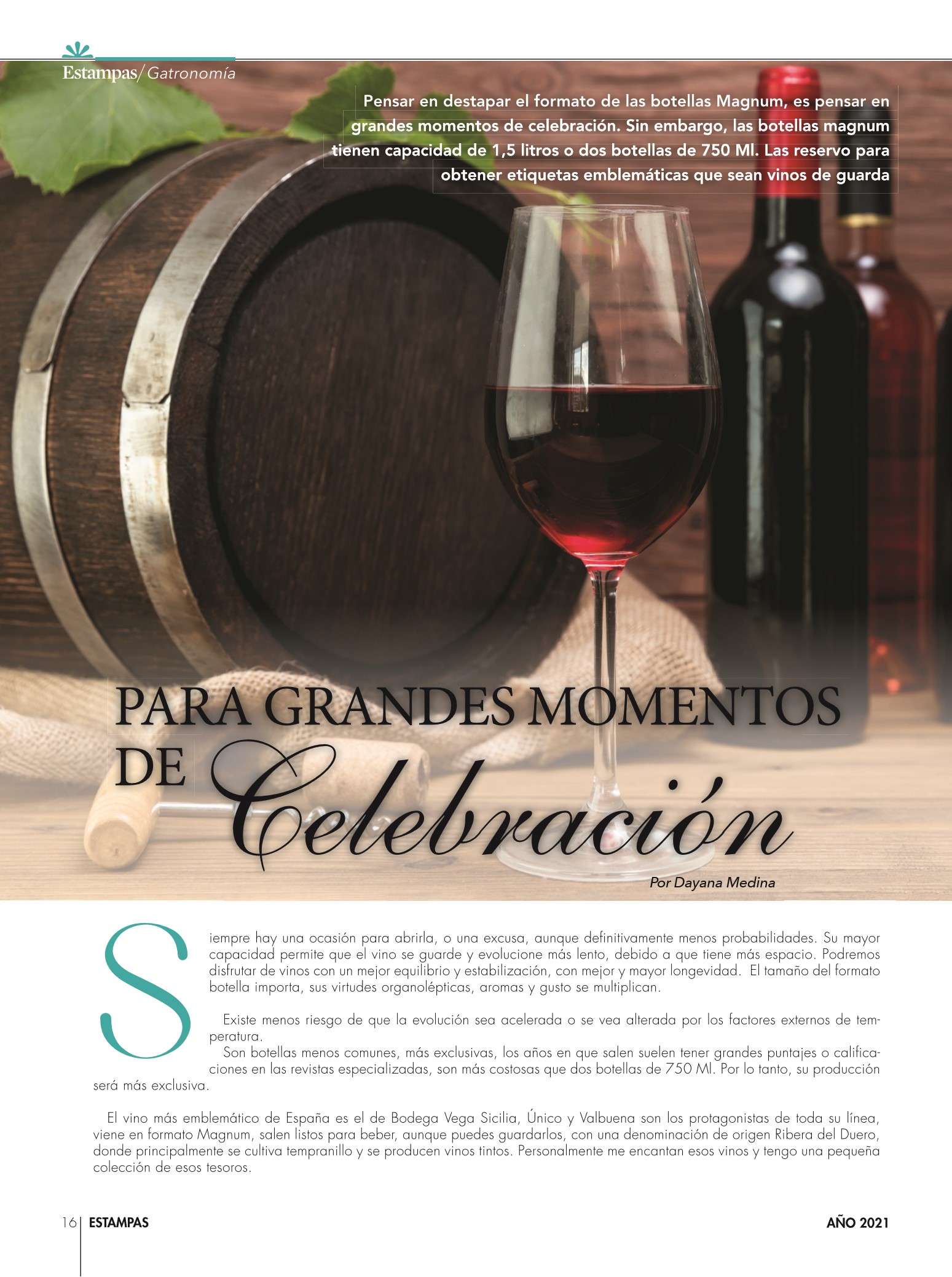 16-REV Cocina Enología Por Dayana Medina Para grandes momentos de celebración 