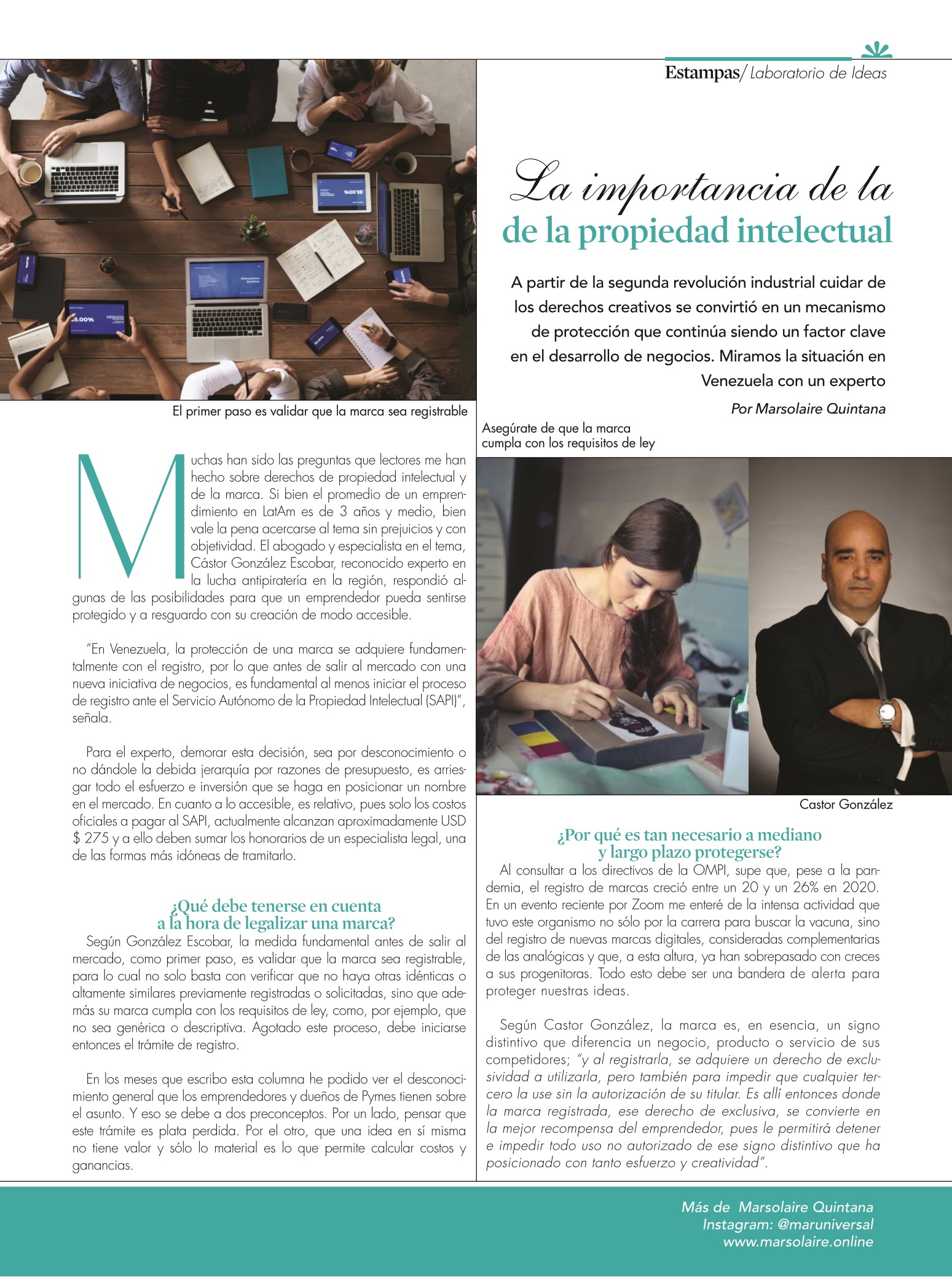 31-REV Entretenimiento Emprendedores Laboratorio de Ideas Por Marsolaire Quintana La importancia de la propiedad intelectual