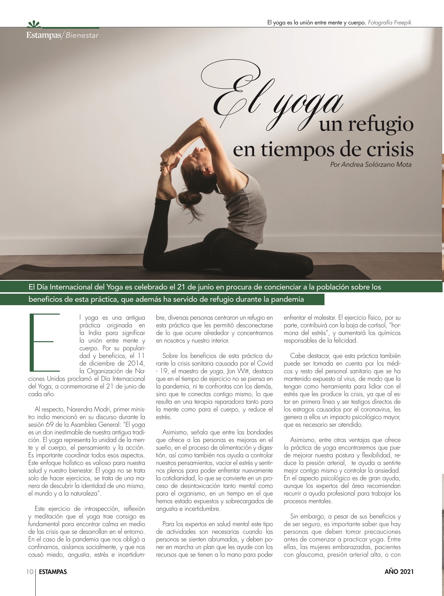 10-REV Salud Andrea Solórzano El yoga un refugio en tiempos de crisis
