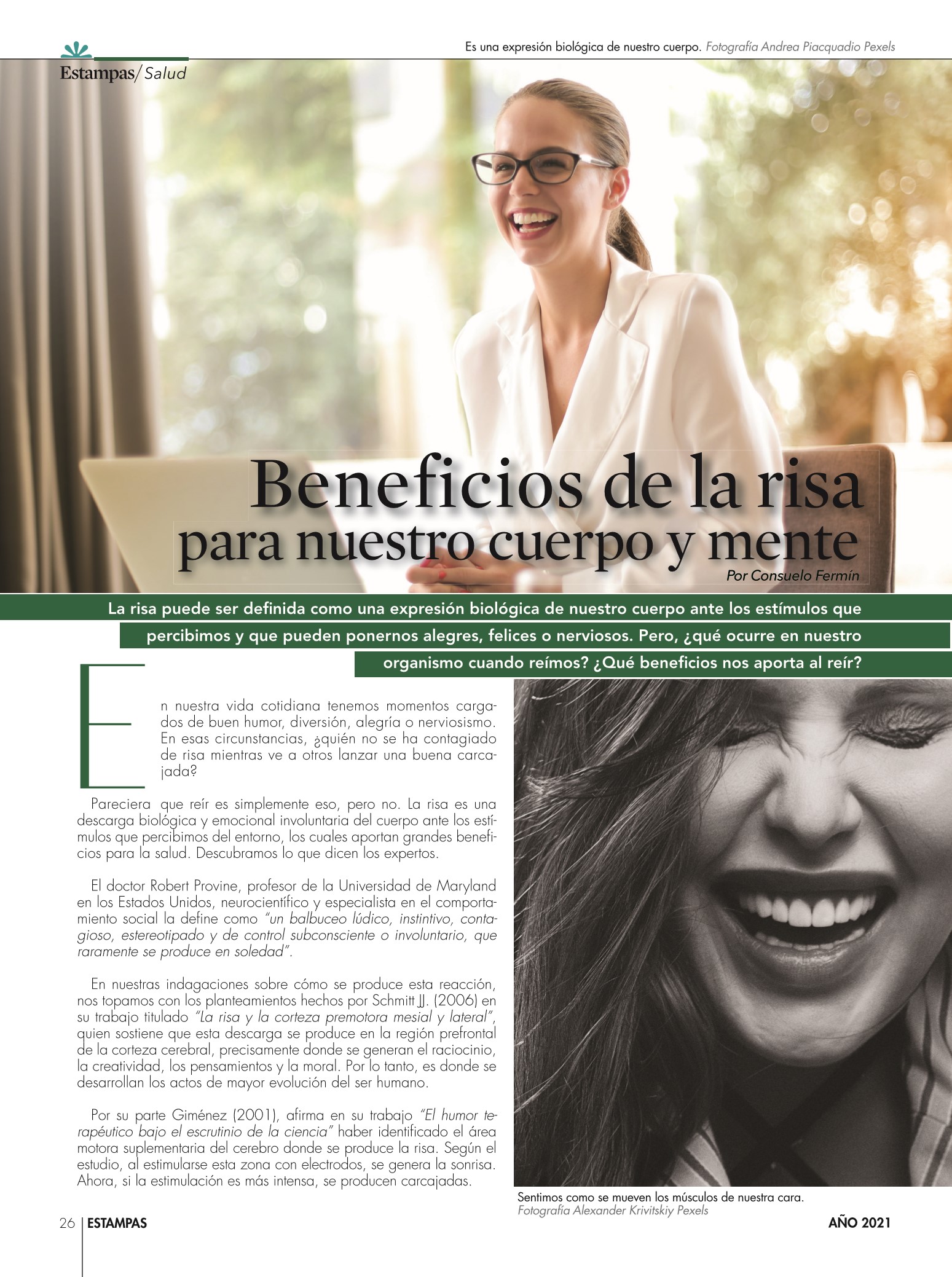 28-REV Salud Consuelo Fermín Beneficios de la risa para nuestro cuerpo y mente