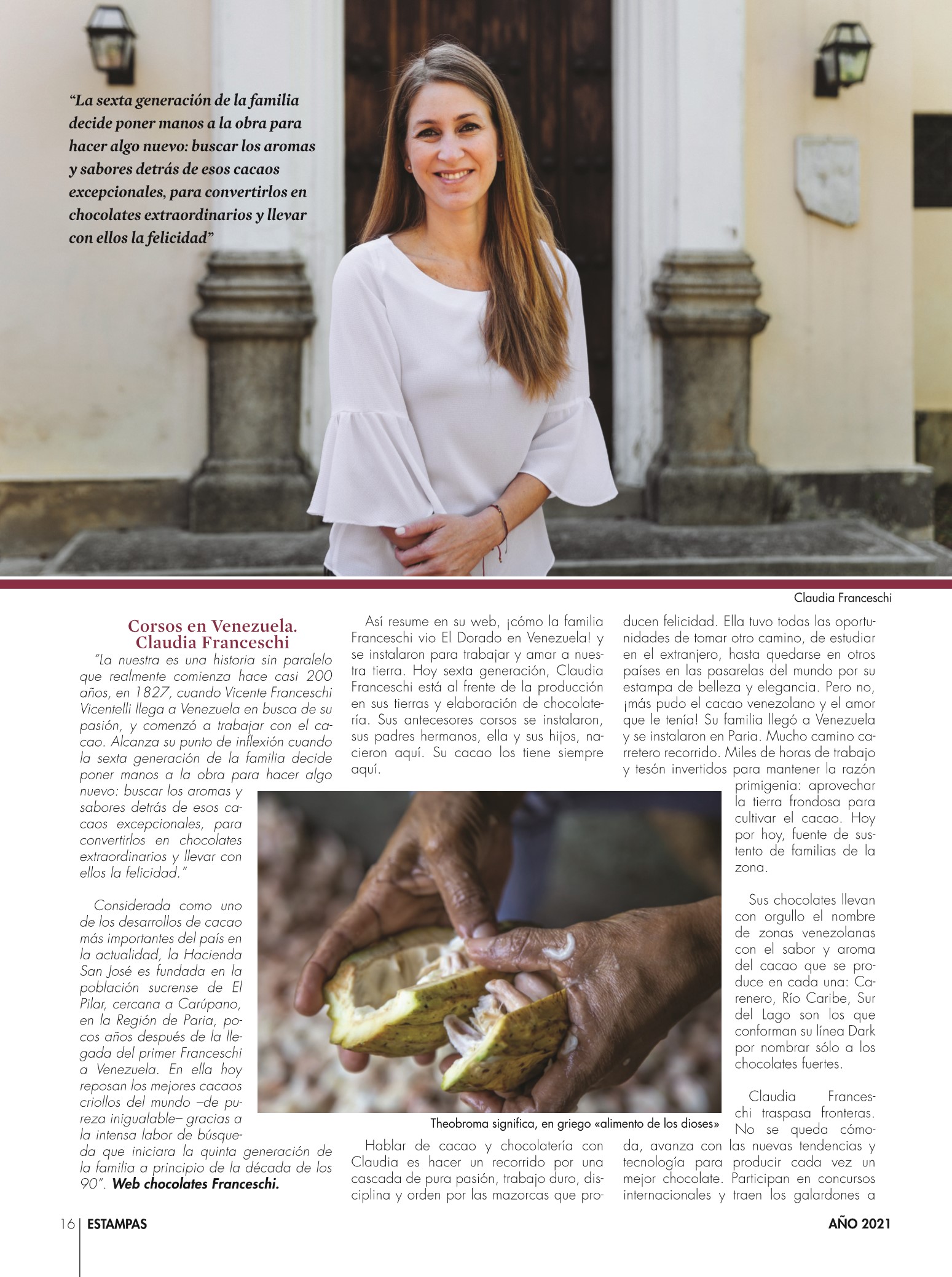 16-REV Cocina Gastronomía Osmelia Díaz Granados Cacao raro fuerte selvático tiene poder enamorar