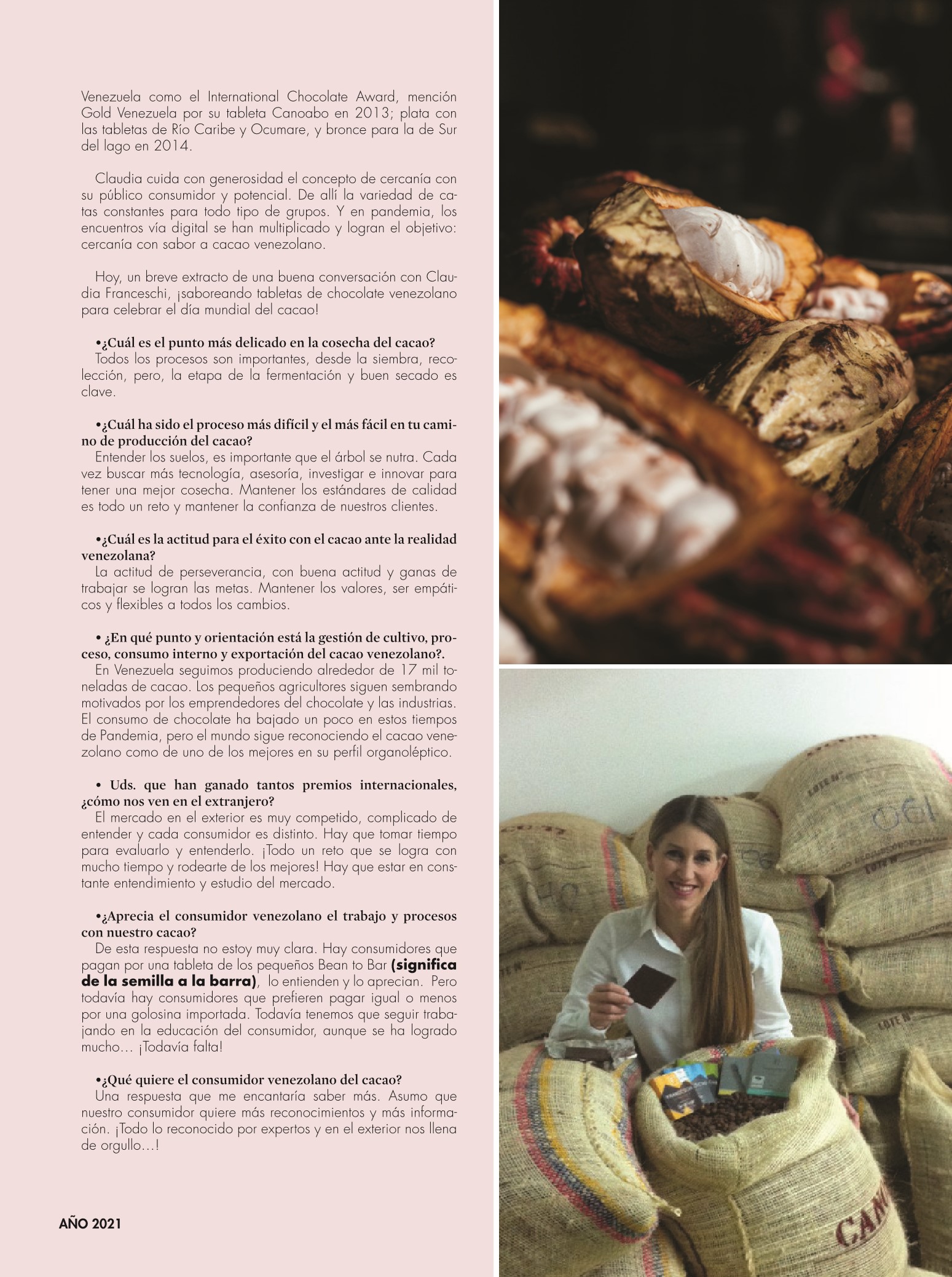 17-REV Cocina Gastronomía Osmelia Díaz Granados Cacao raro fuerte selvático tiene poder enamorar