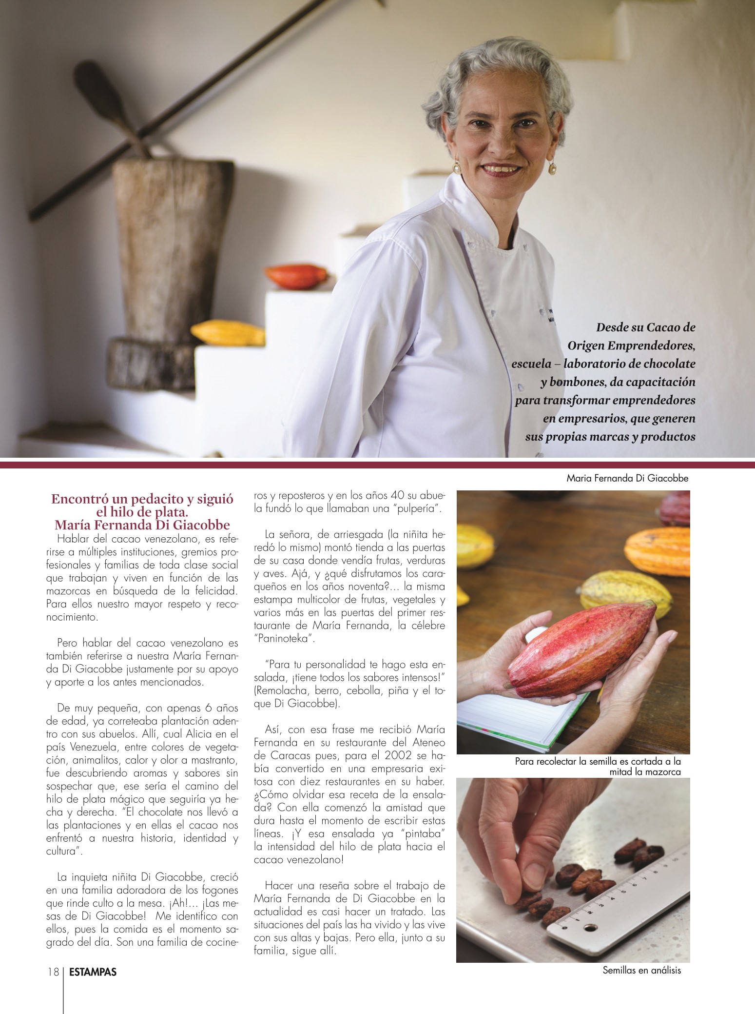 18-REV Cocina Gastronomía Osmelia Díaz Granados Cacao raro fuerte selvático tiene poder enamorar
