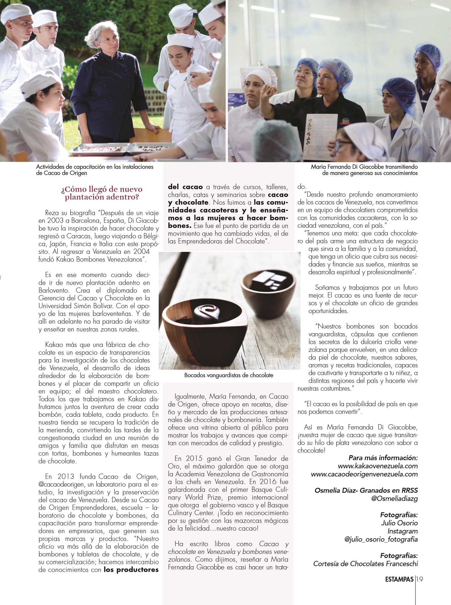 19-REV Cocina Gastronomía Osmelia Díaz Granados Cacao raro fuerte selvático tiene poder enamorar
