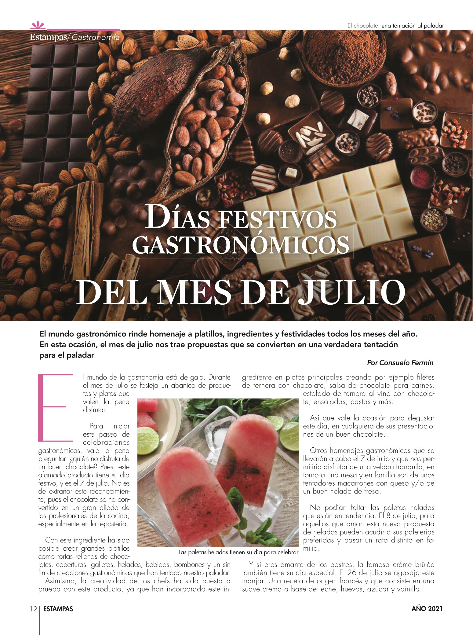 12-REV Gastronomía Cocina Días festivos gastronómicos del mes julio