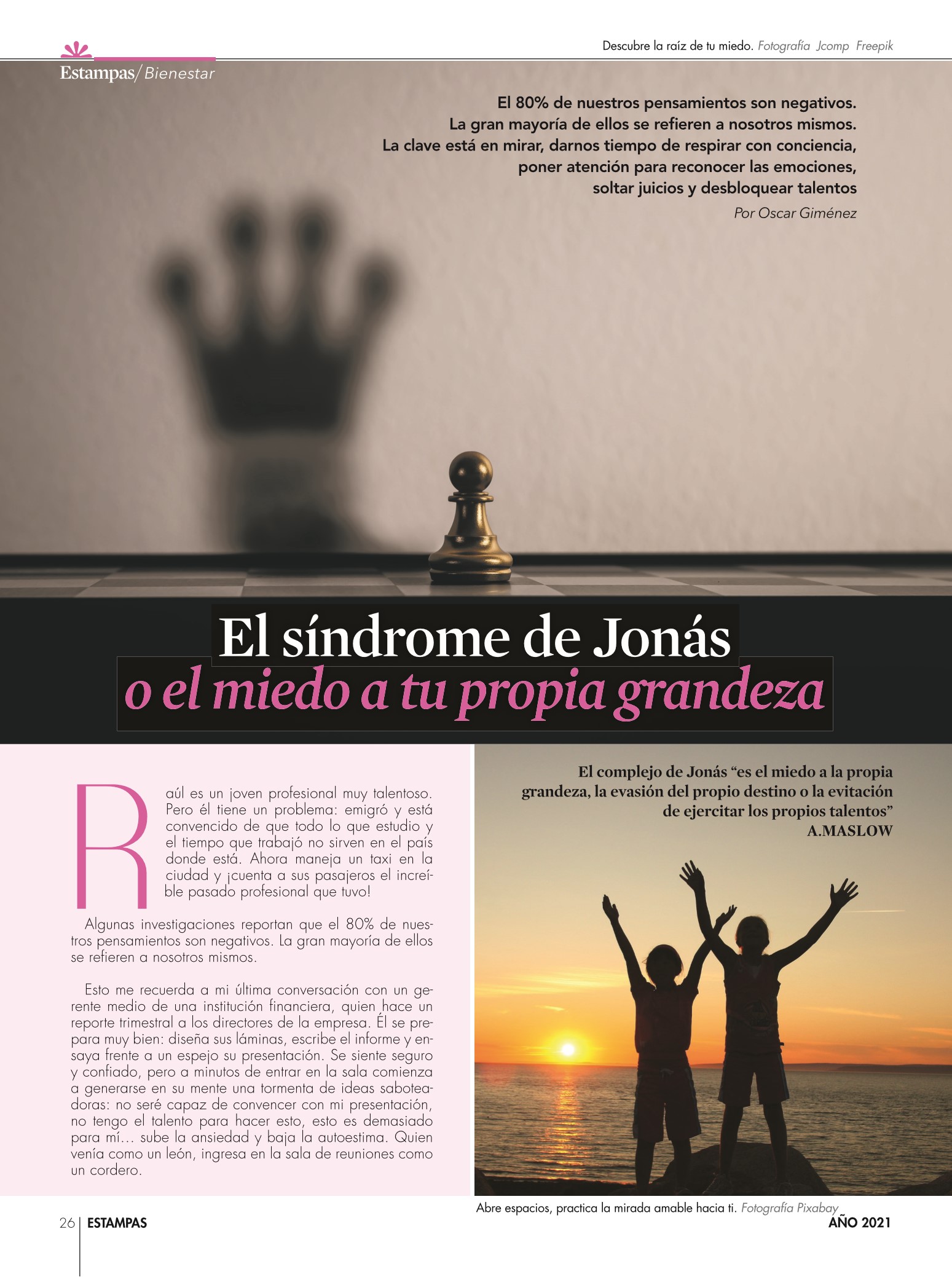 26-REV Salud Oscar Giménez síndrome Jonás miedo propia grandeza