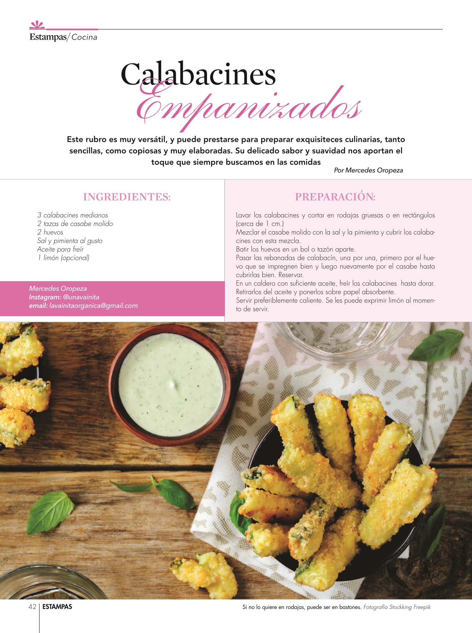 42-REV Cocina Gastronomía Mercedes Oropeza Calabacines empanizados