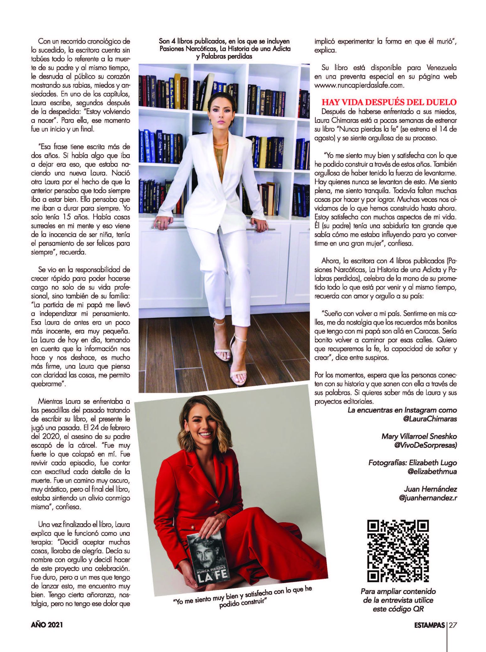 27-REV Entrevista Entretenimiento Mary Villarroel Sneshko Laura Chimaras Nunca Pierdas la Fe