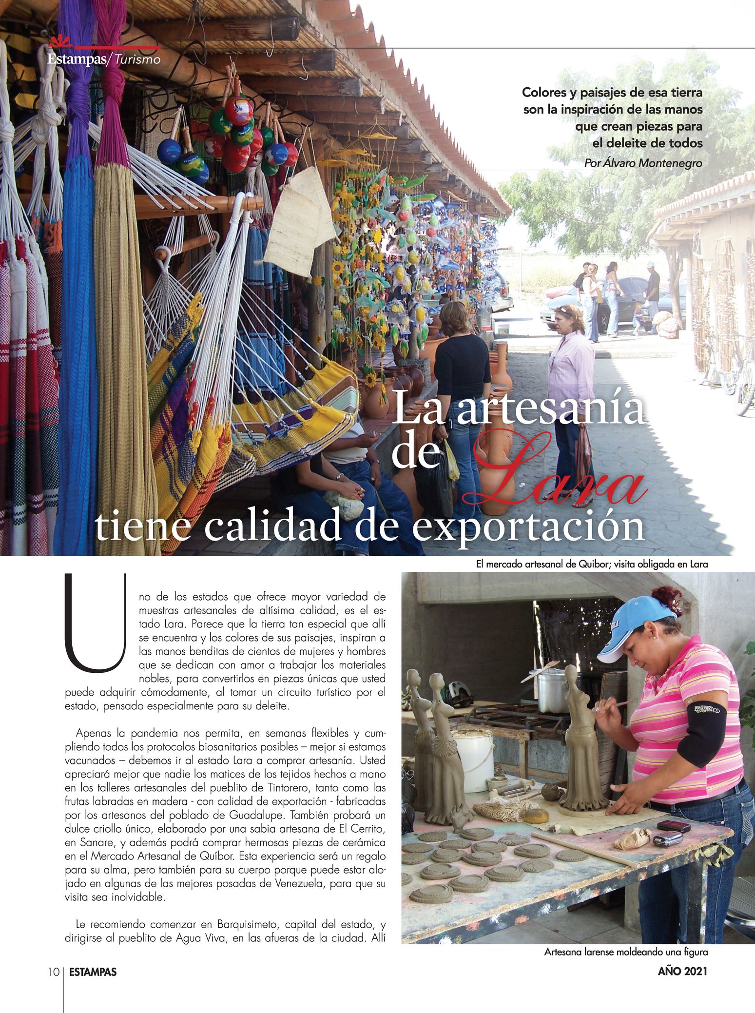 10-REV Turismo Entretenimiento Álvaro Montenegro La artesanía de Lara tiene calidad de exportación