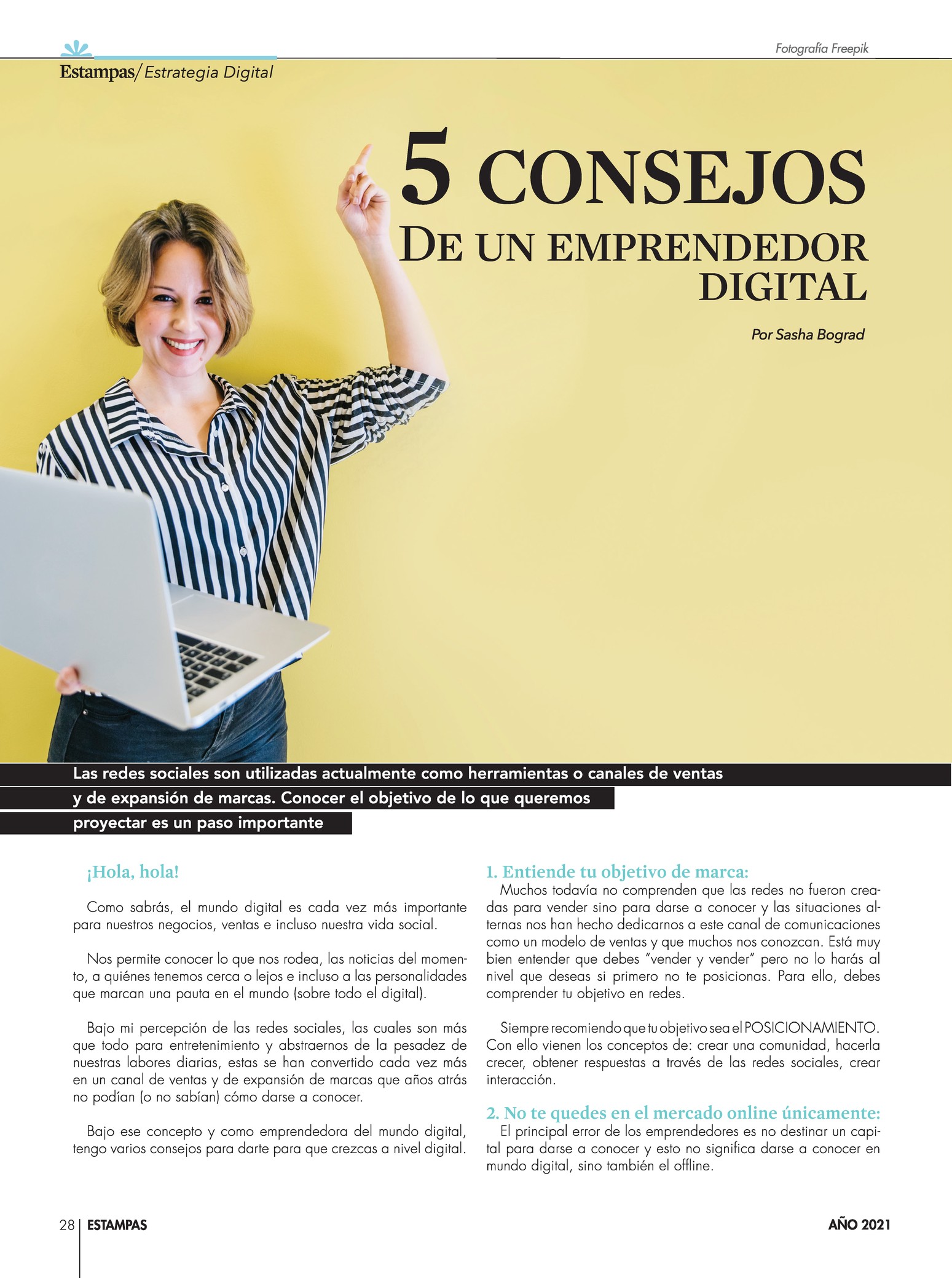 28-REV Tecnologia Sasha Bograd 5 consejos emprendedor digital 