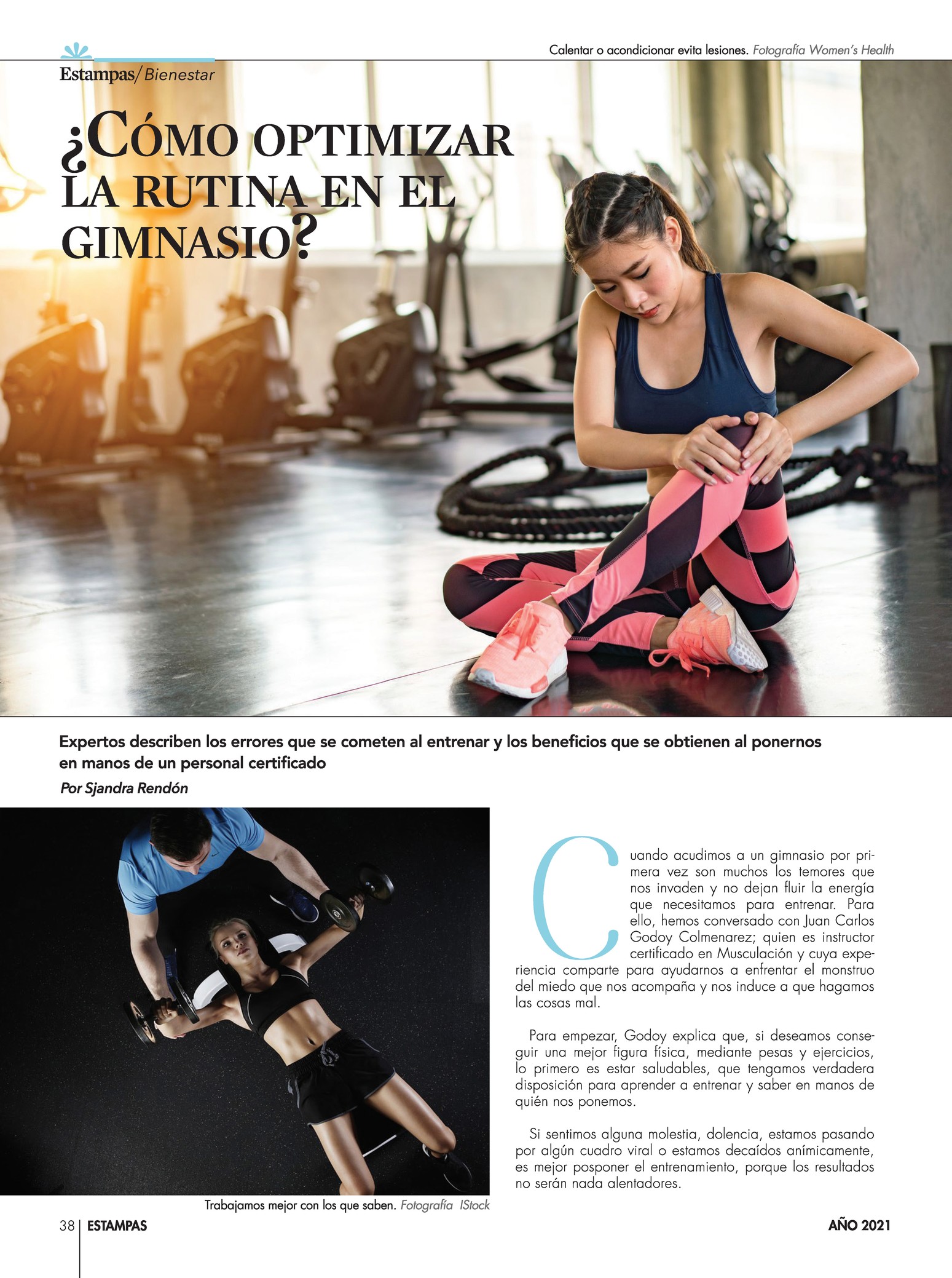 38-REV Bienestar Sjandra Rendon Como optimizar rutina en el gimnasio