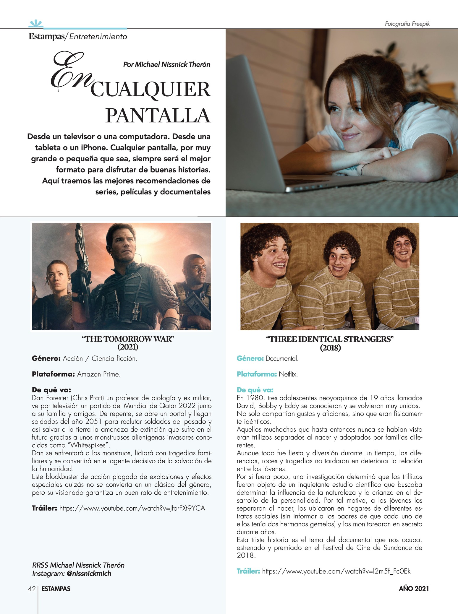 42-REV Entretenimiento Michael Nissnick Theron En Cualquier Pantalla