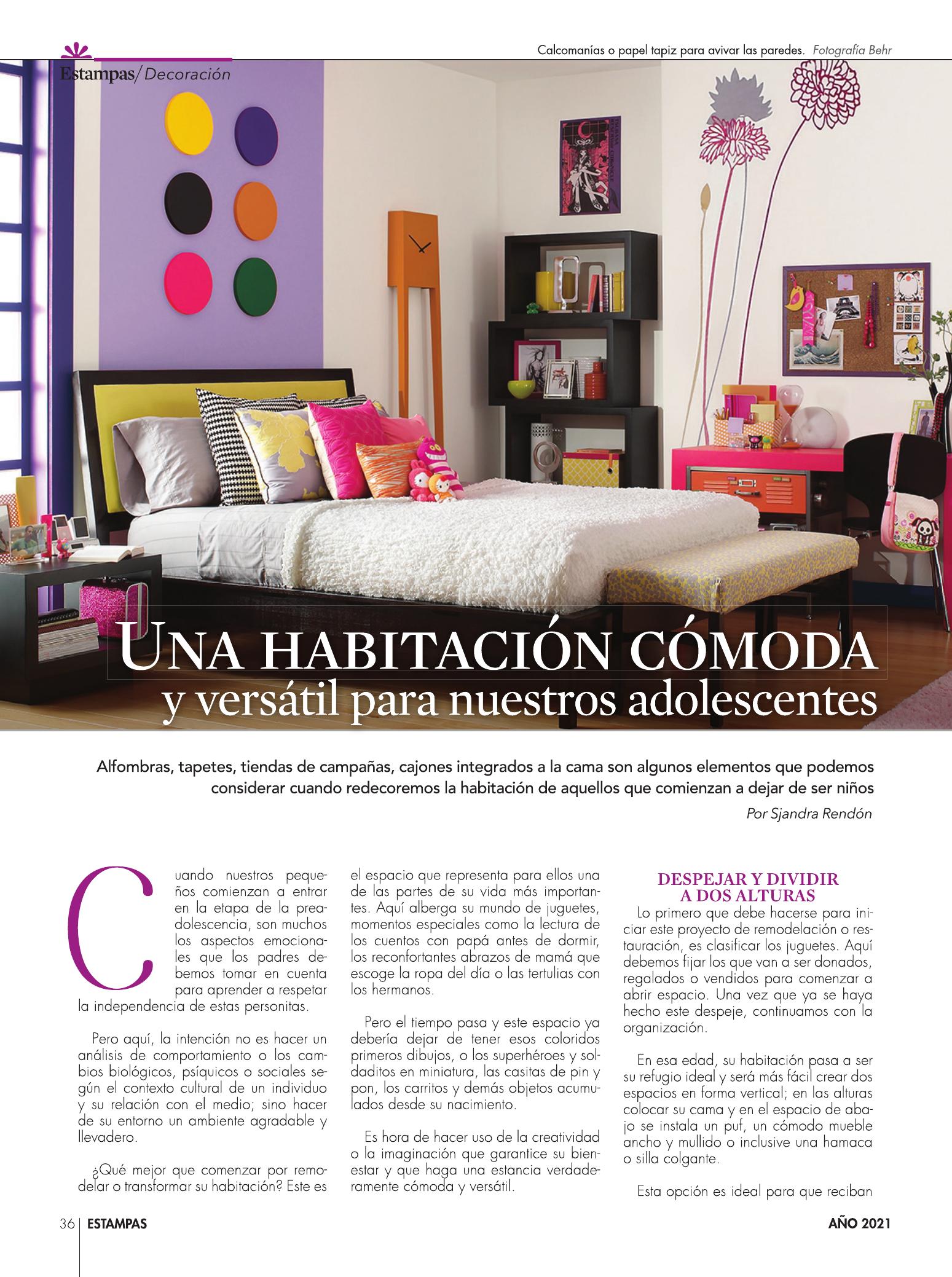 36-REV Decoración  Una habitación cómoda y versatil para nuestros adolescentes