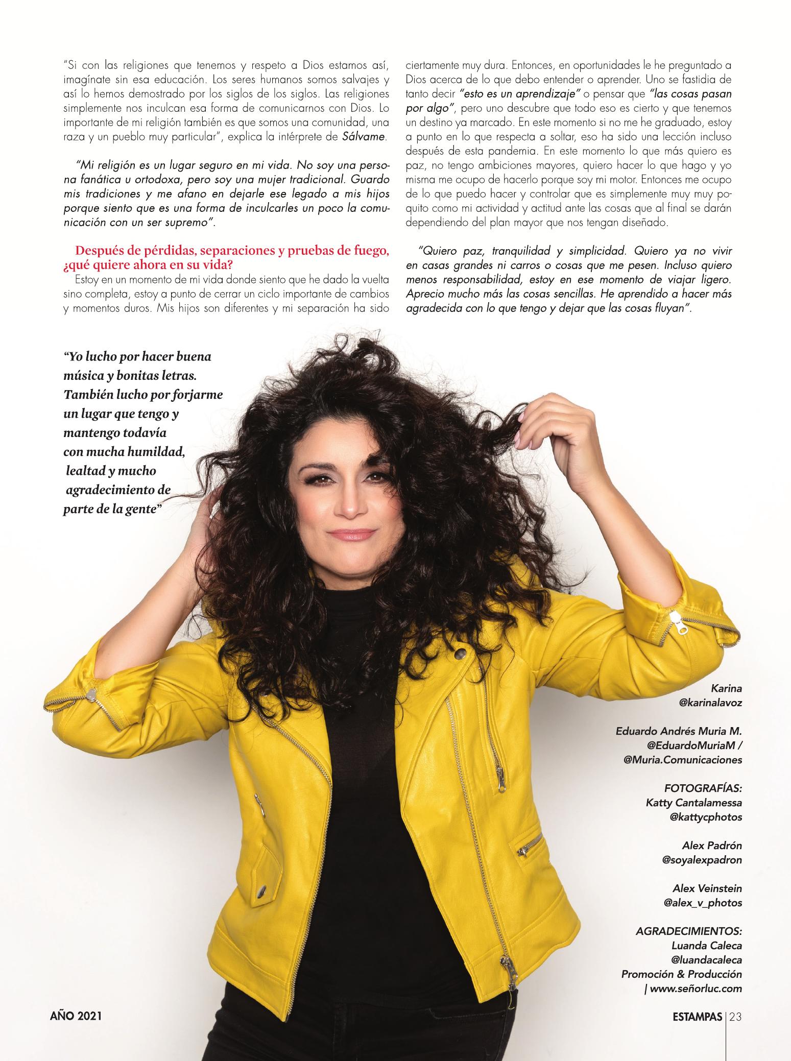 23-REV Entrevista  Karina Naci cantante y morire cantante