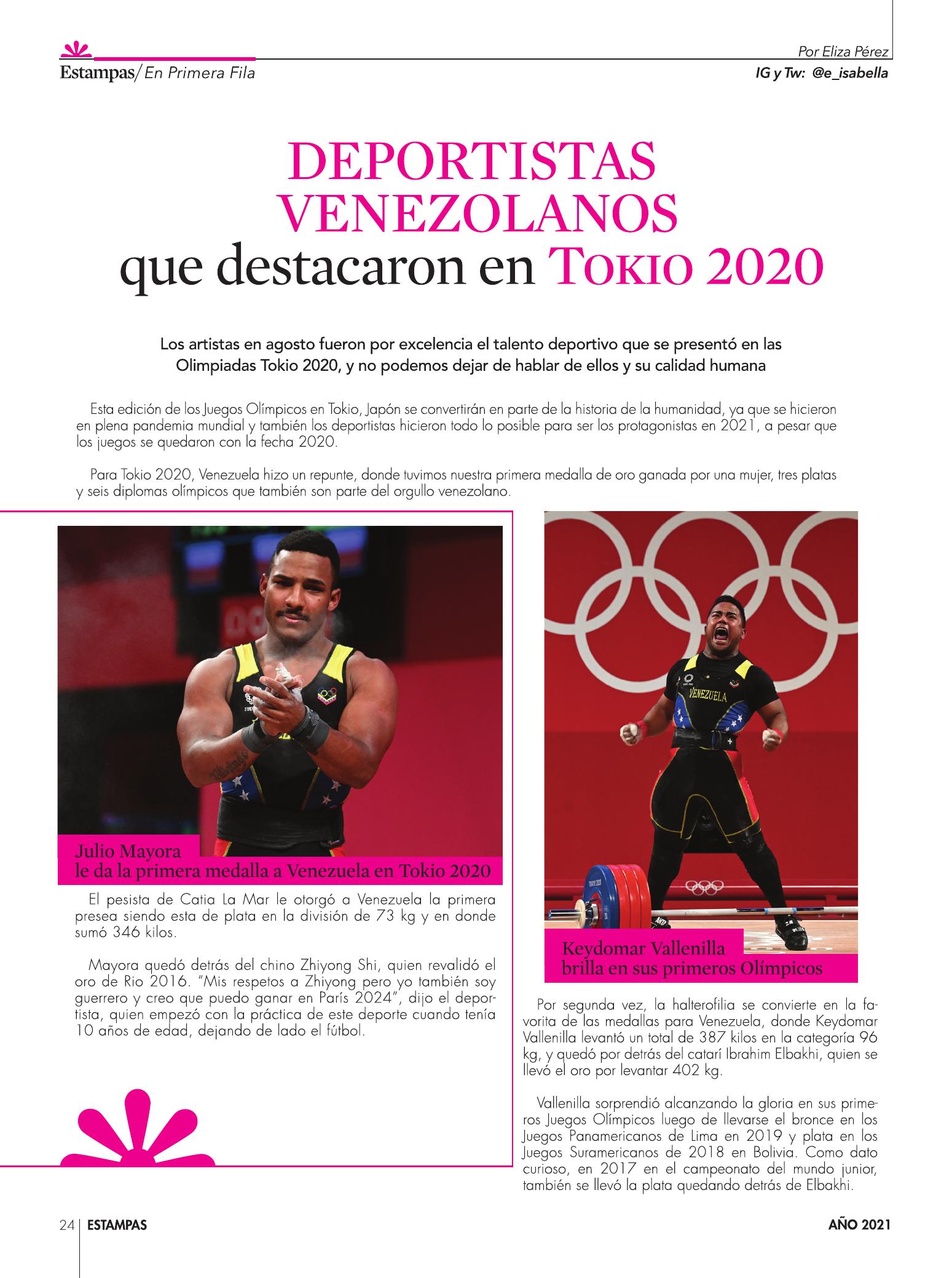 24-REV Perfiles Deportistas venezolanos que destacaron en Tokio 2020