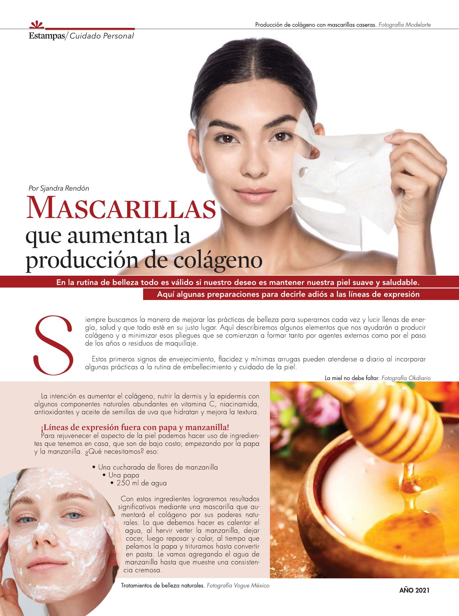 8-REV Belleza Mascarillas que aumentan la produccion de colageno 