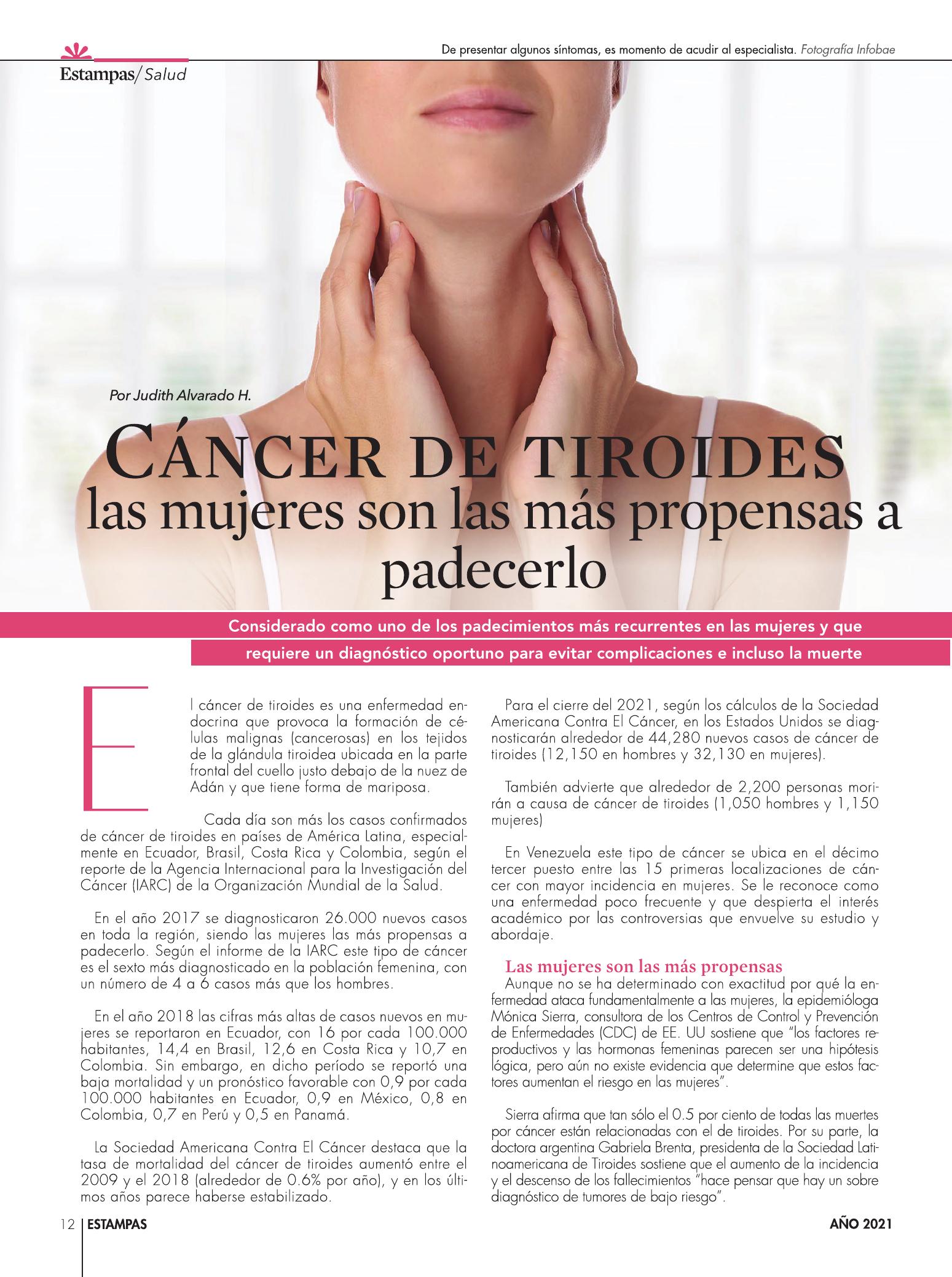 12-REV Salud Cancer de tiroides las mujeres son las mas propensas a padecerlo