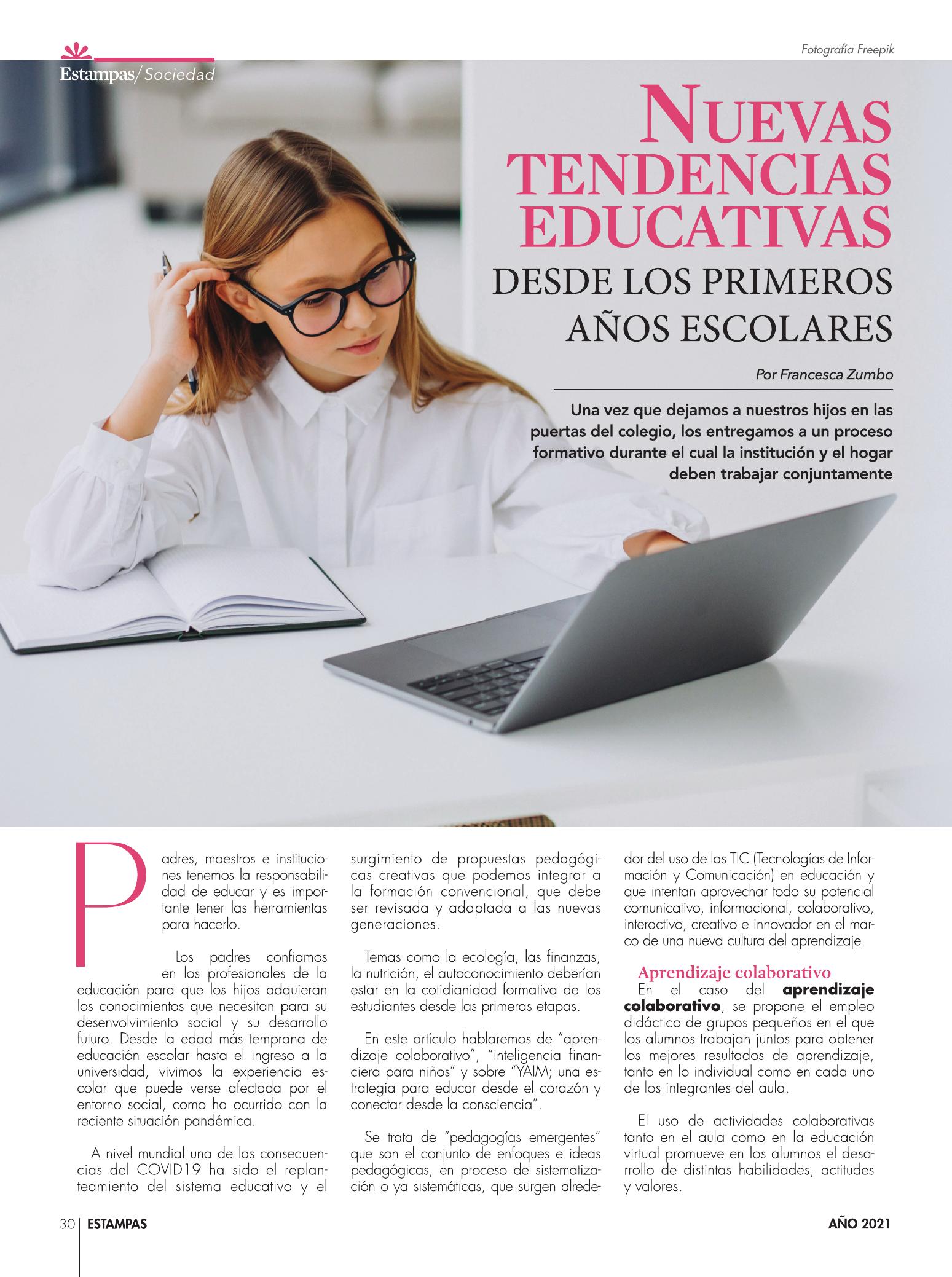 30-REV Sociedad Nuevas tendencias educativas desde los primeros años escolares