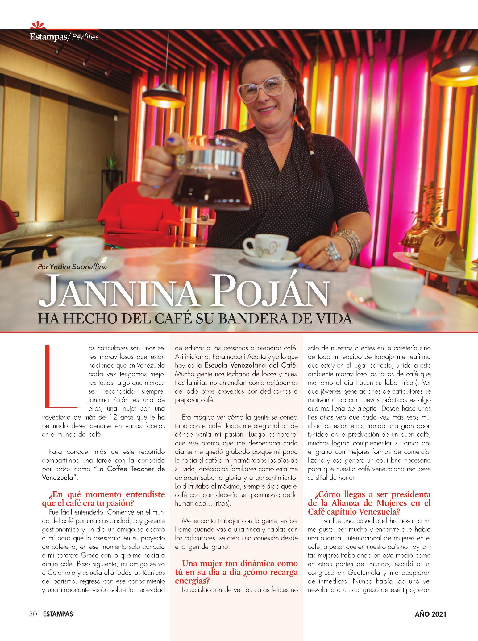 30-REV Jannina Pojan ha hecho del cafe su bandera de vida 