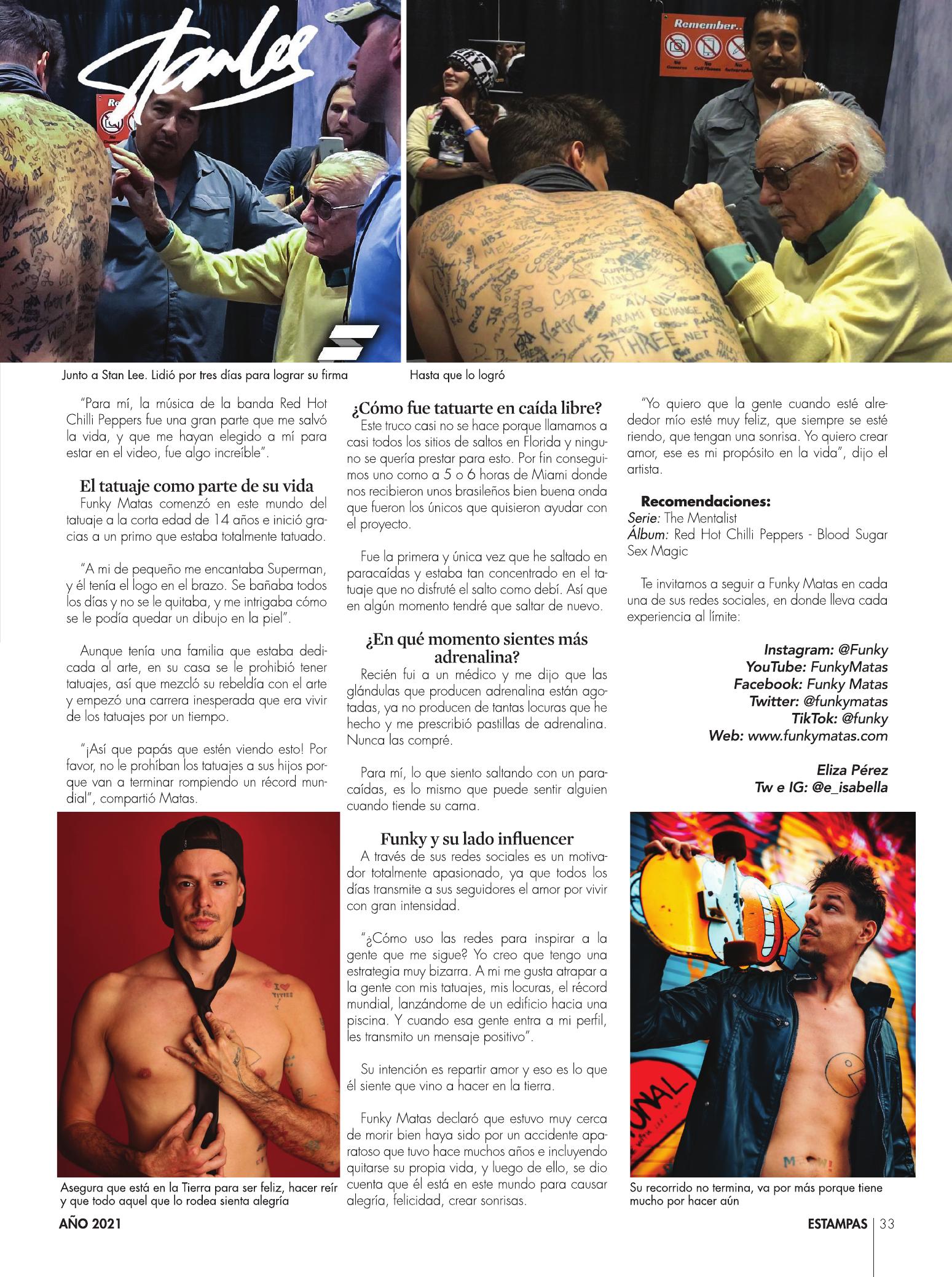 33-REV Funky Matas el venezolano con el Record Guinness con mas firmas en la espalda