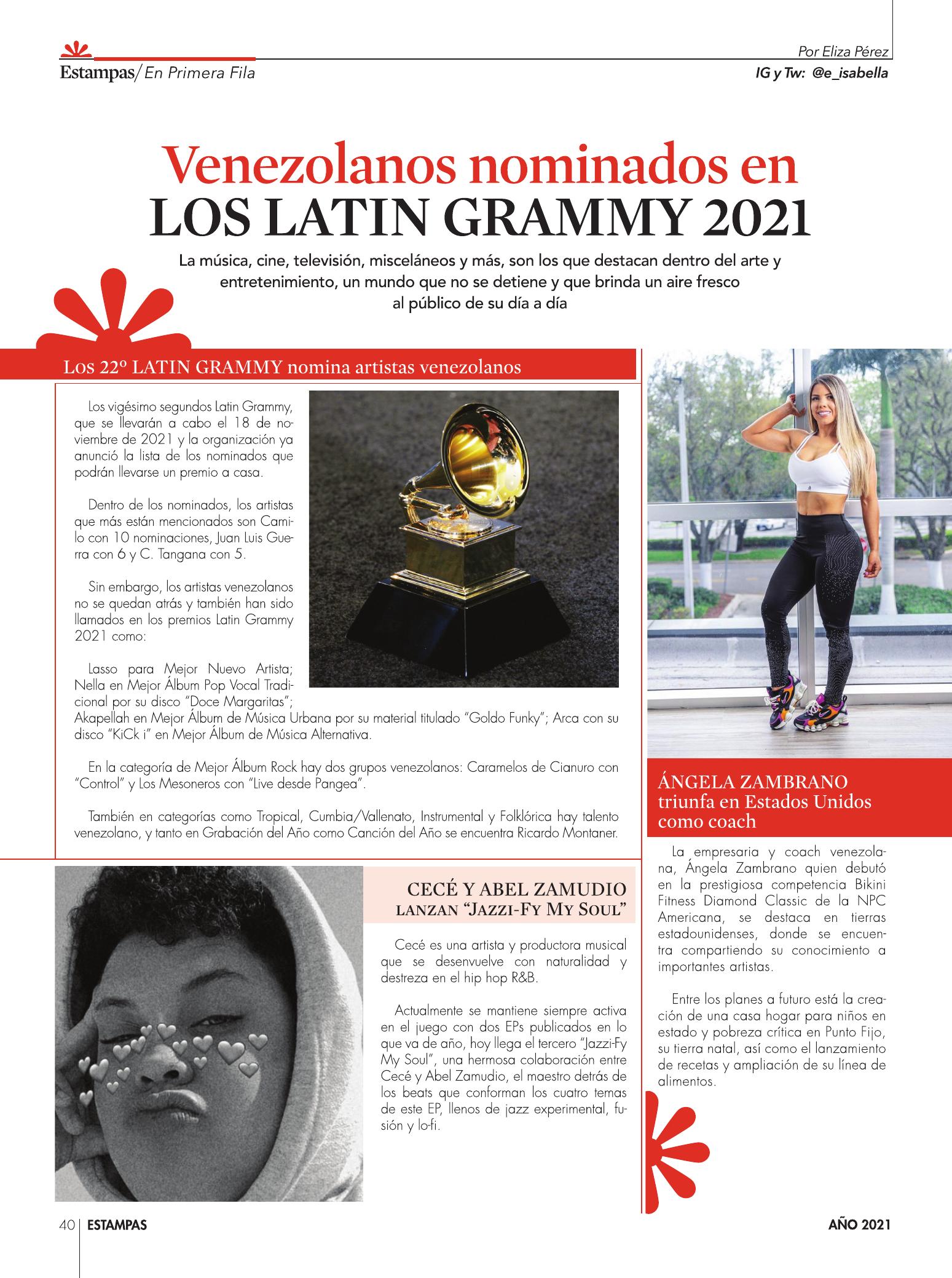 40-REV Venezolanos nominados en los Latin Grammy 2021