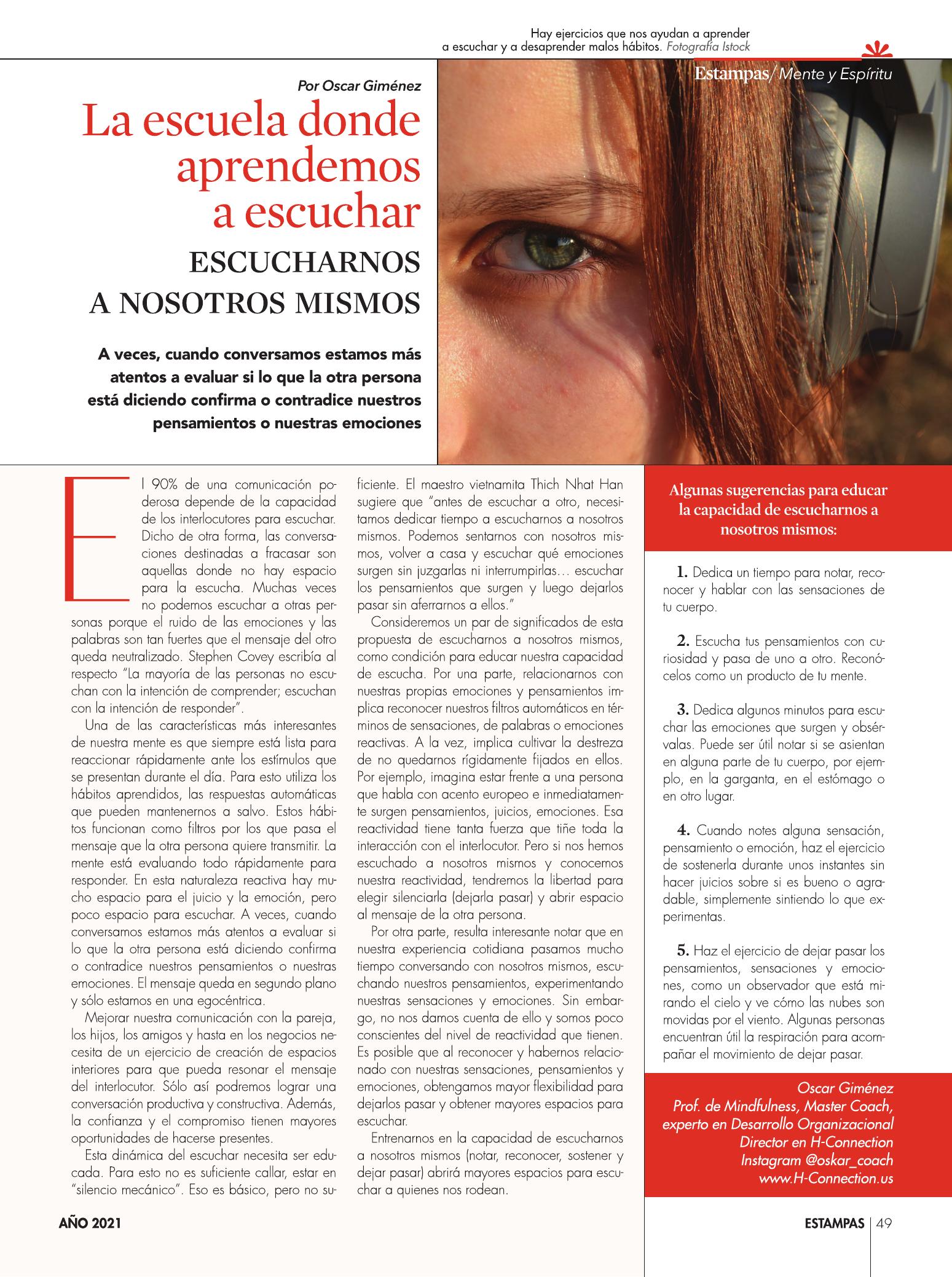 49-REV La escuela donde aprendemos a escuchar escucharnos a nosotros mismos