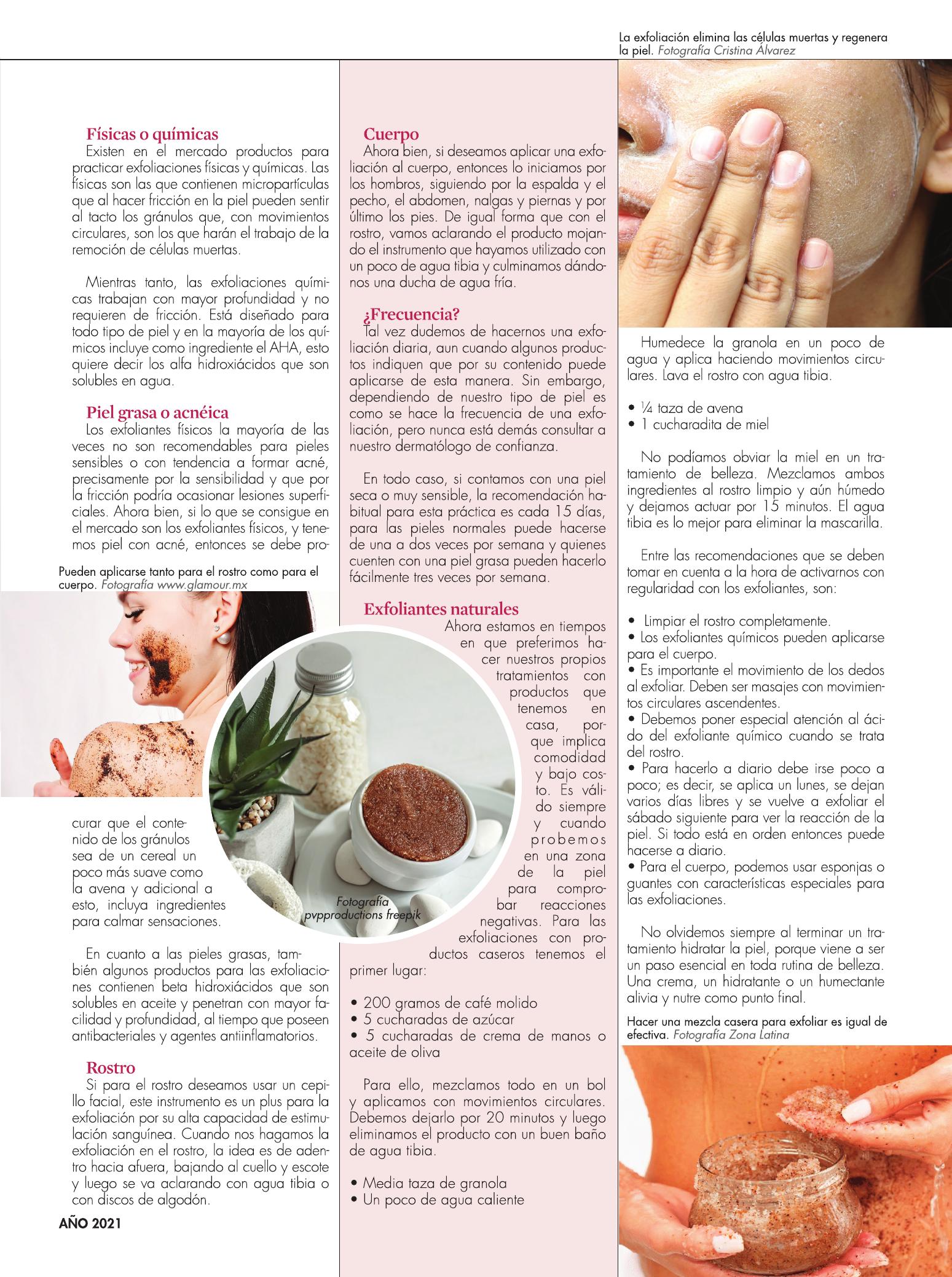 7-REV Belleza Exfoliacion regular nos hara ver radiantes y saludables