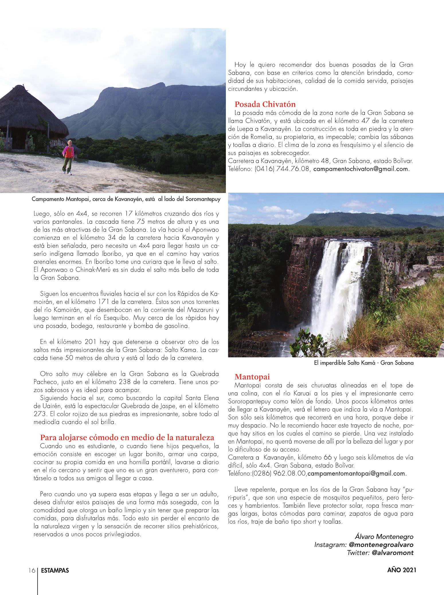 16-REV Turismo La Gran Sabana lugar de cascadas magicas