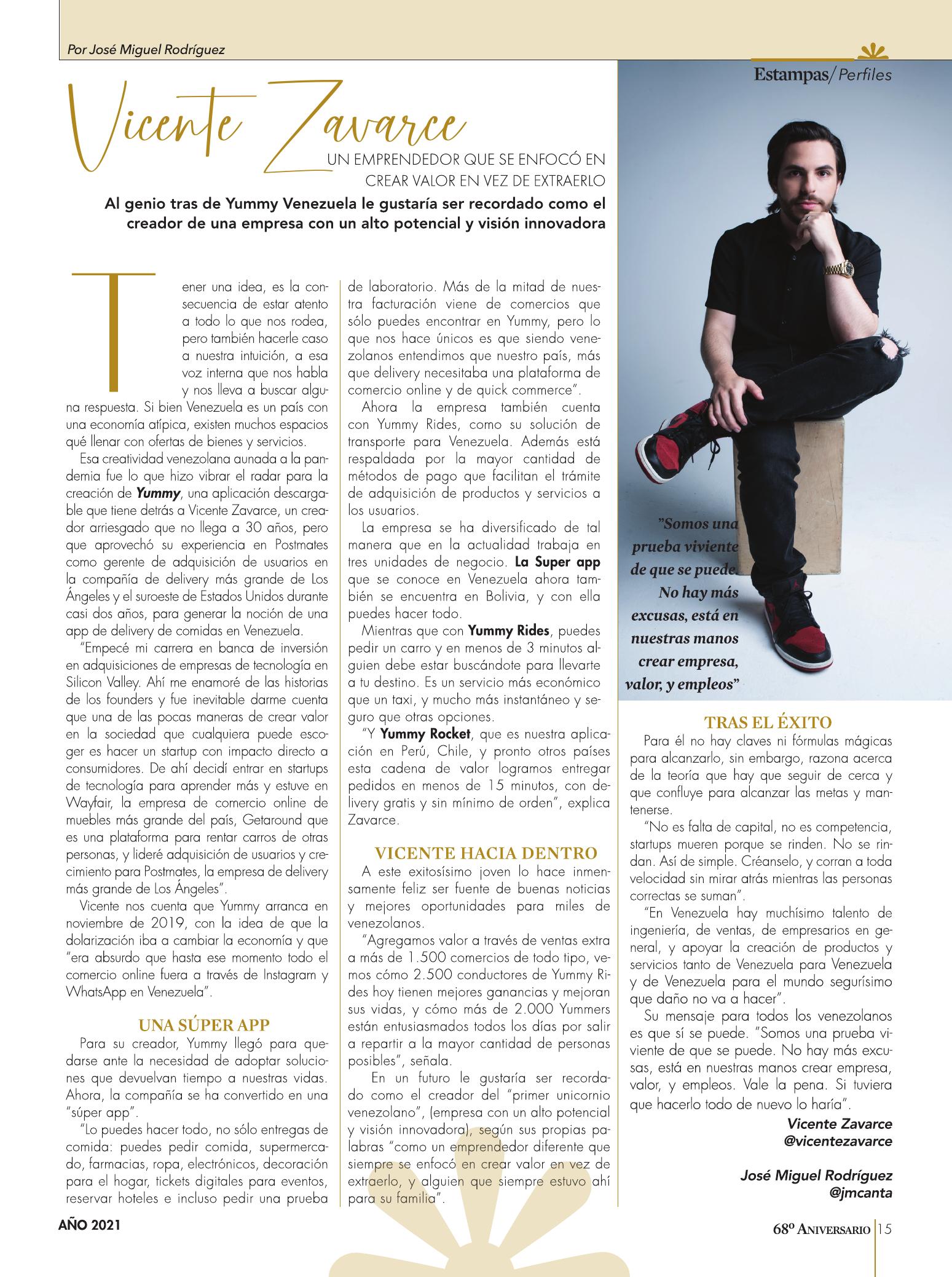 15-REV Vicente Zavarce un emprendedor que se enfoco en crear valor en vez de extraerlo