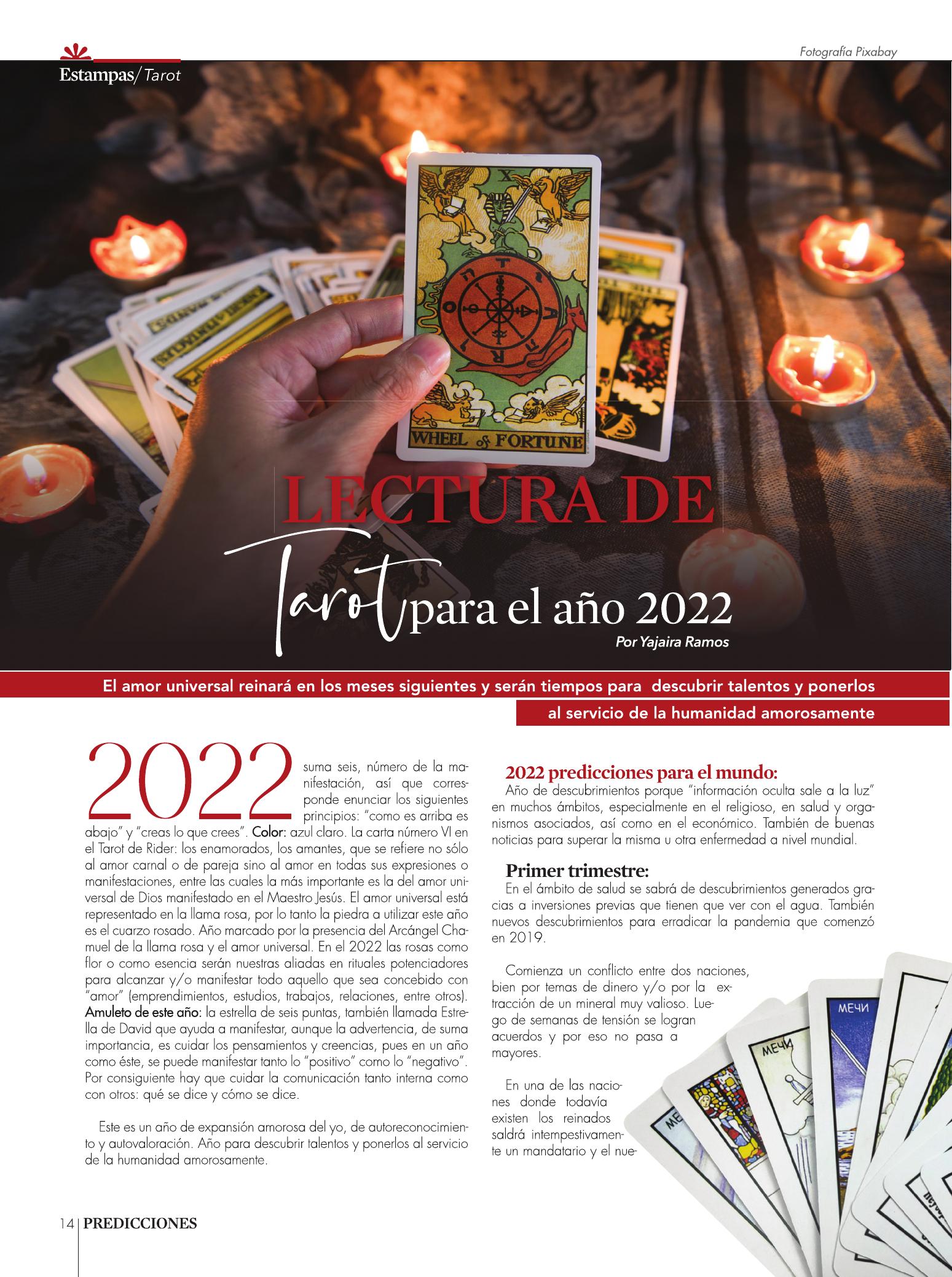 14-REV Lectura del Tarot para el año 2022 