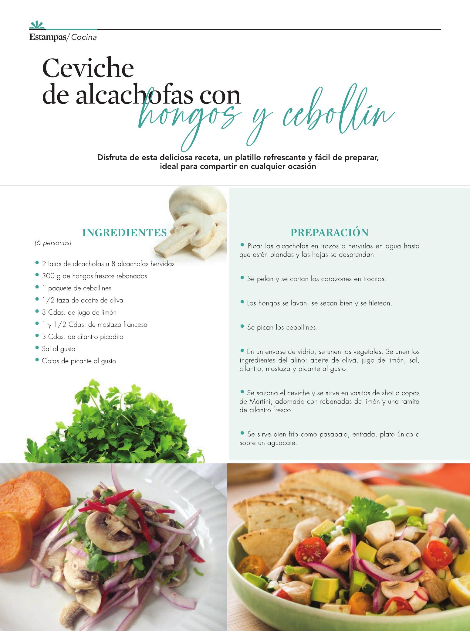 34-REV Ceviche de alcachofas con hongos y cebollin