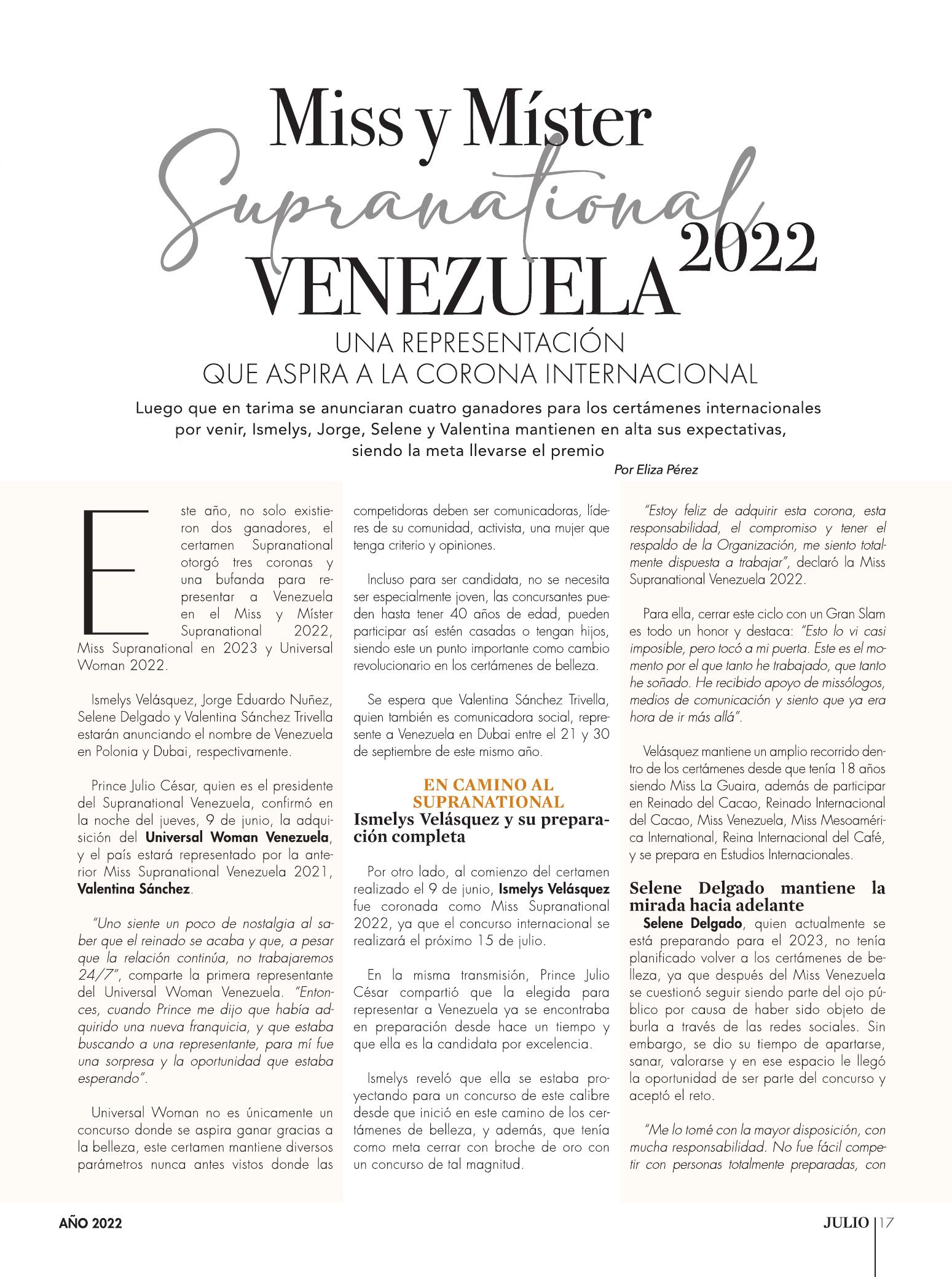 17-REV Miss y Míster Supranational Venezuela 2022