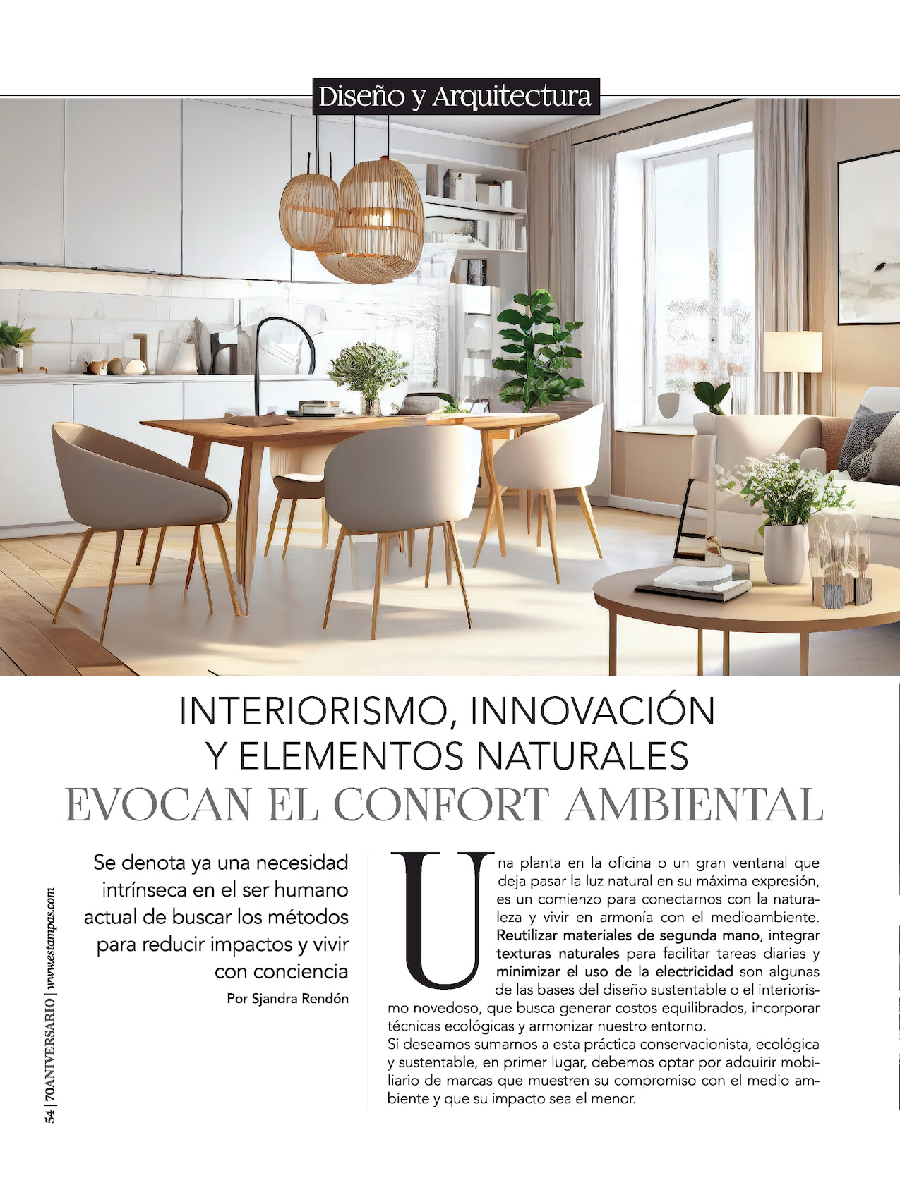 61-REV Interiorismo, innovación y elementos naturales evocan el confort ambiental