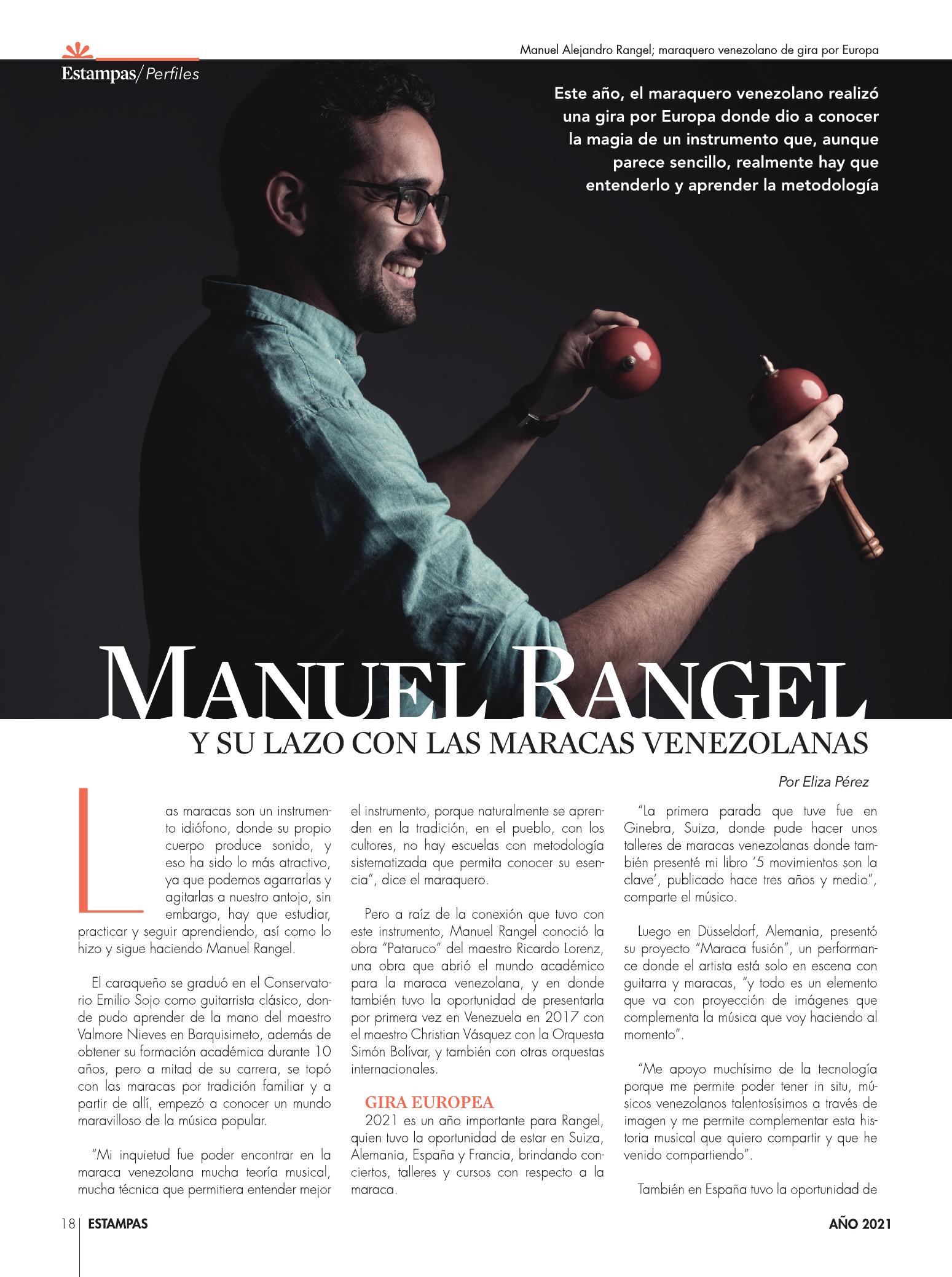 18-REV Perfiles Manuel Rangel y su lazo con las maracas venezolanas