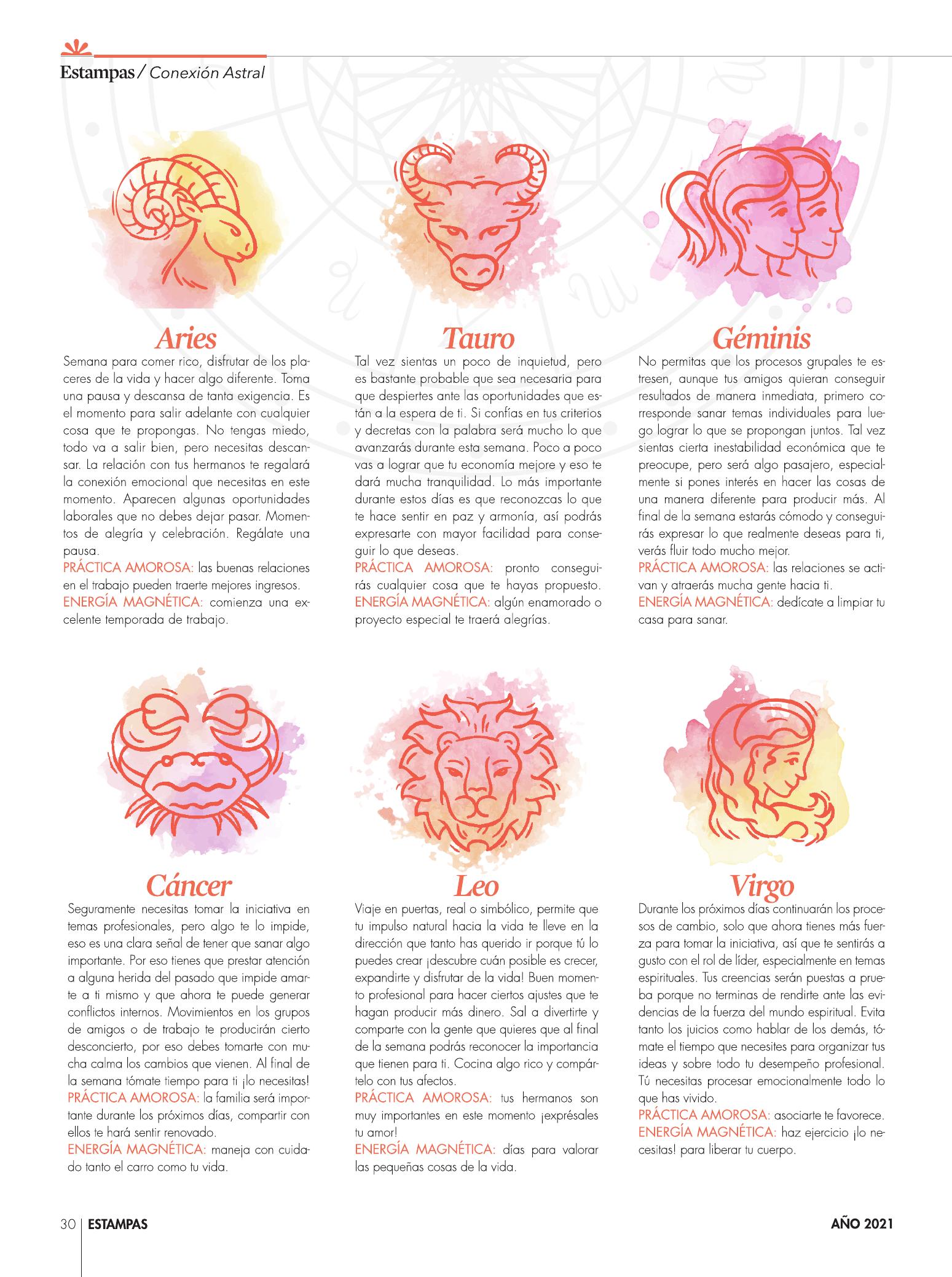 30-REV Horoscopo Busquemos la calma y la reflexion