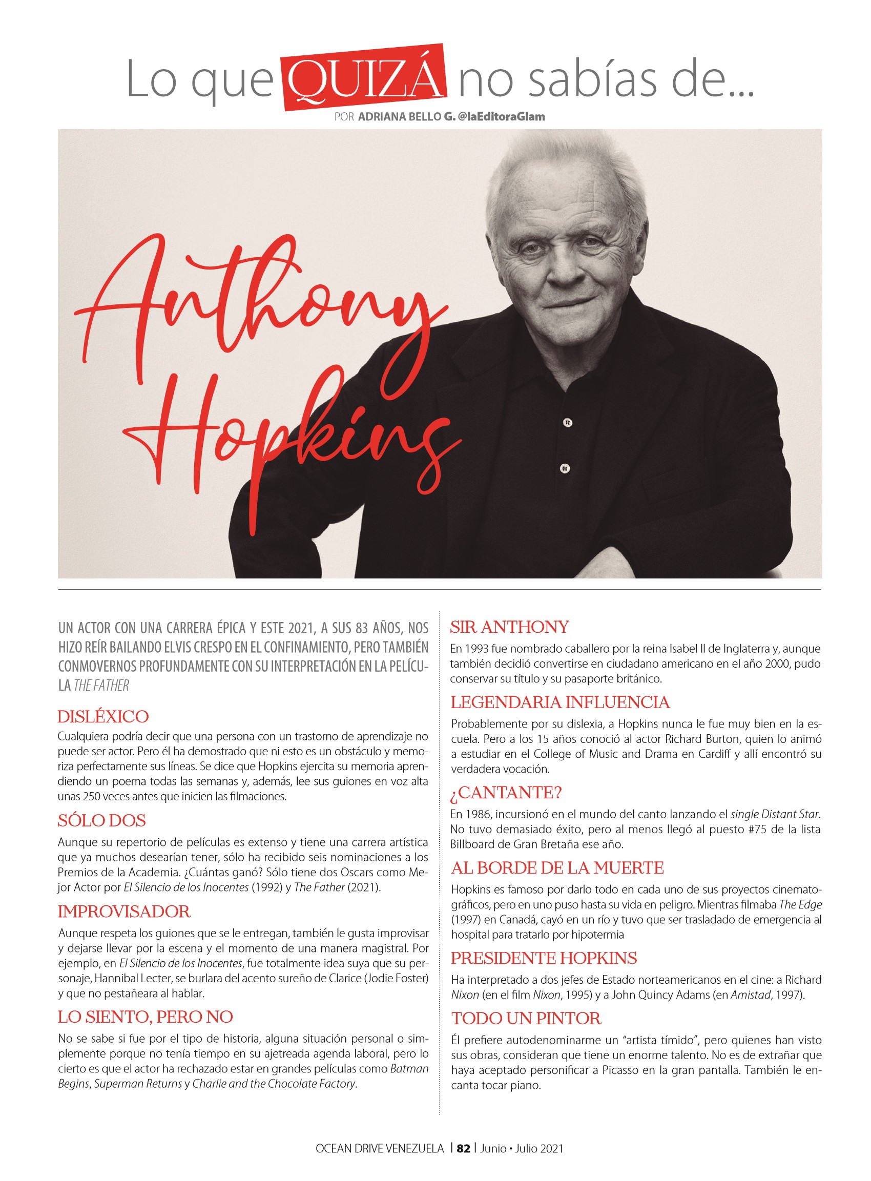 84-REV Lo que quizás no sabías de… Anthony Hopkins